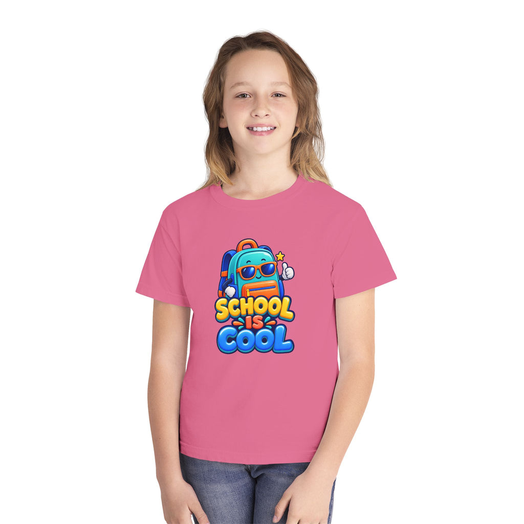 🎒 School Is Cool Backpack Cartoon Kids Tee
