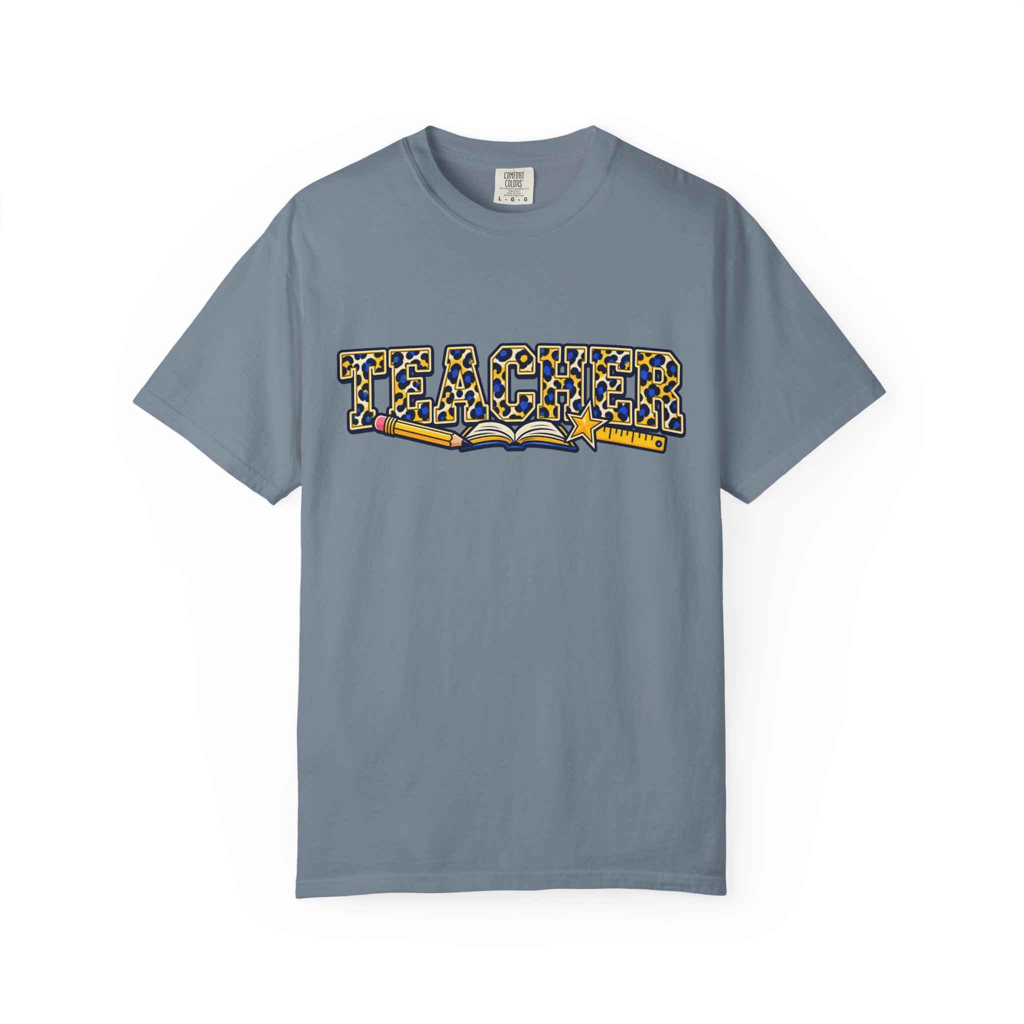 Leopard Print Teacher Comfort Colors® Heavyweight Tee 🍎✏️
