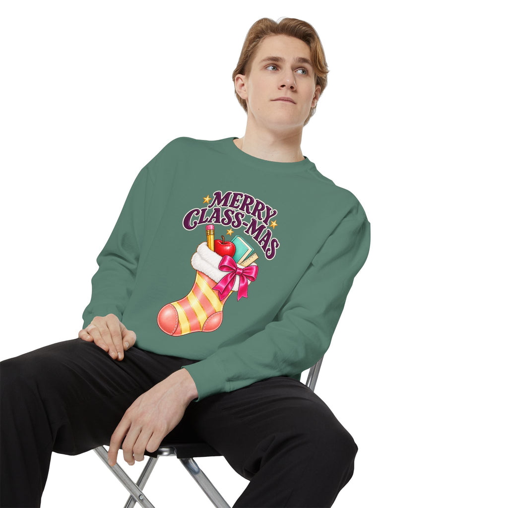 Merry Class-mas Sweatshirt – Cute Christmas Stocking Teacher Holiday Sweater