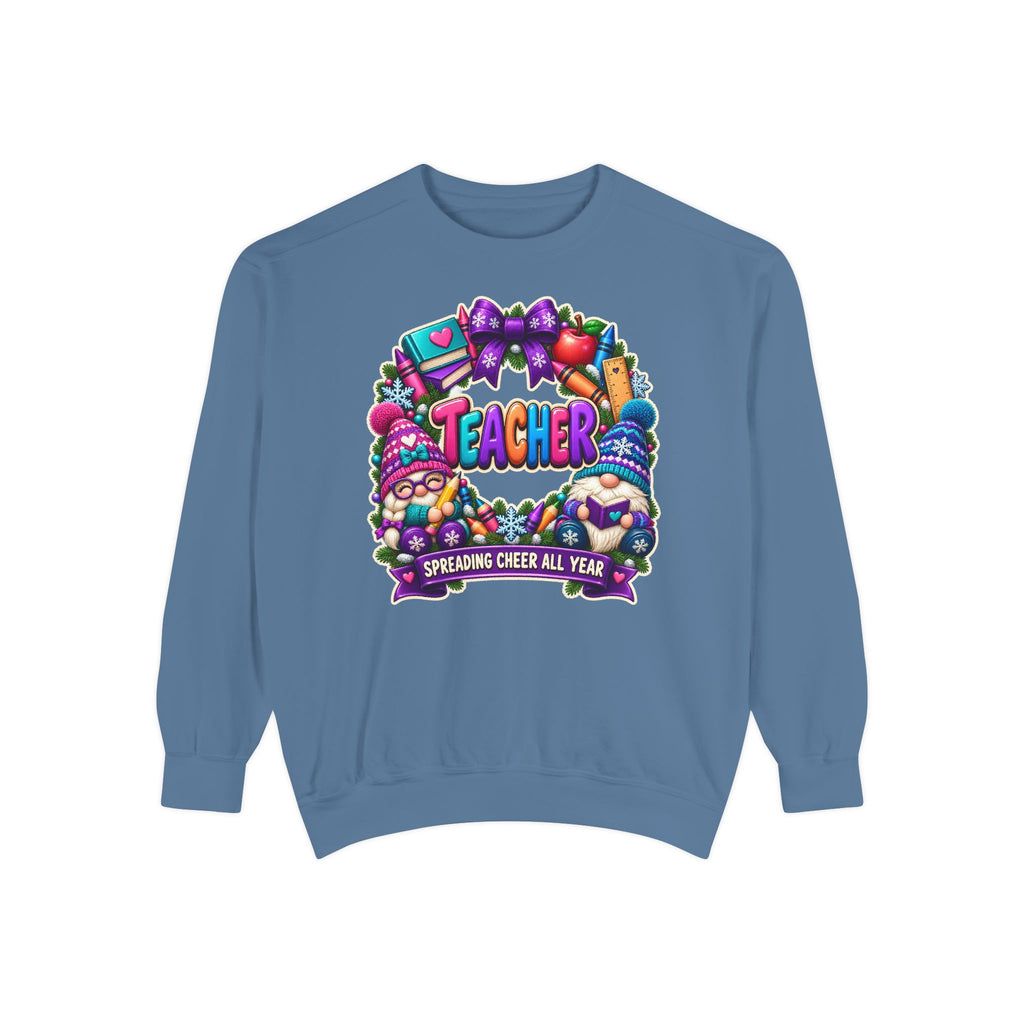 Teacher Spreading Gnomes Cheer All Year Christmas Sweatshirt
