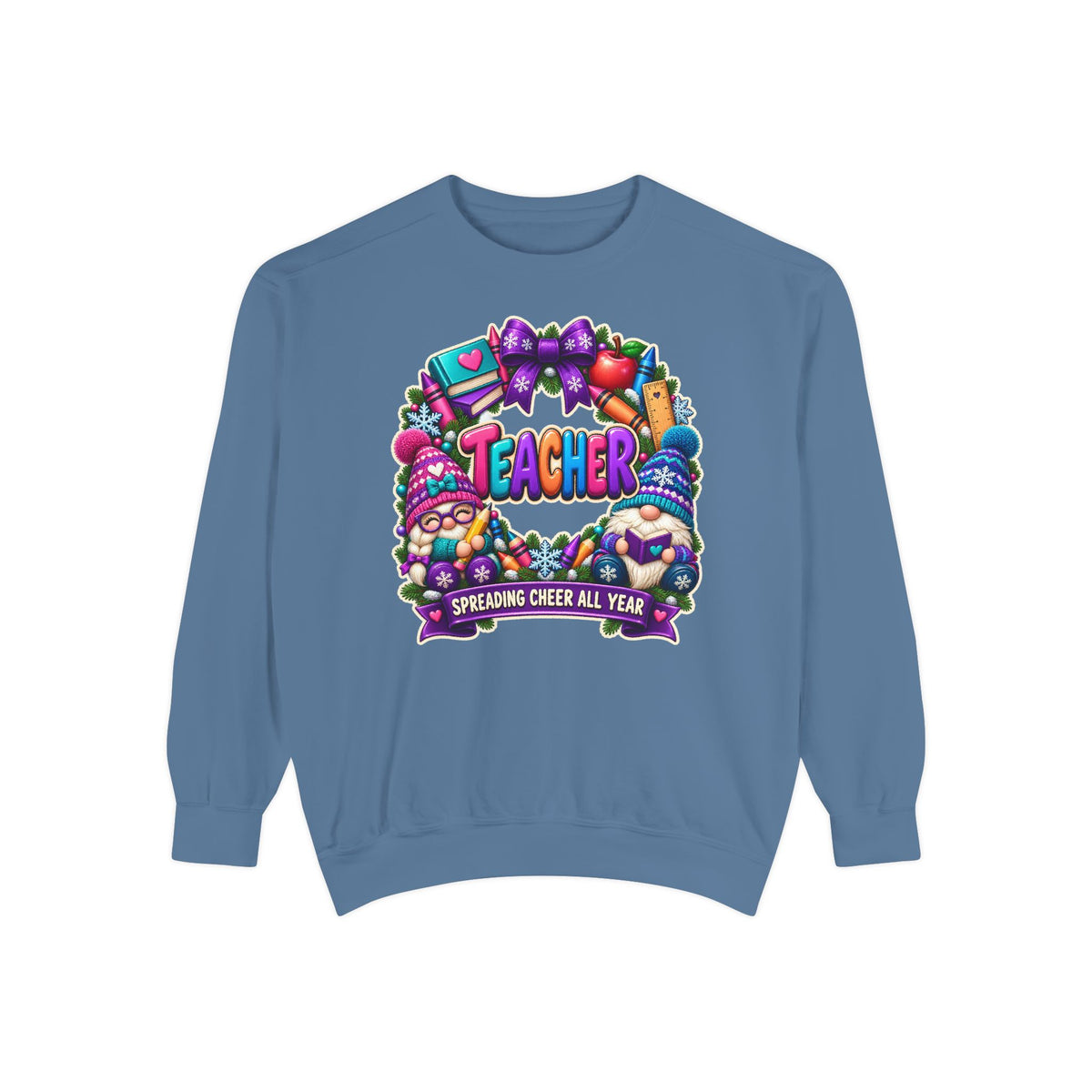 Teacher Spreading Gnomes Cheer All Year Christmas Sweatshirt
