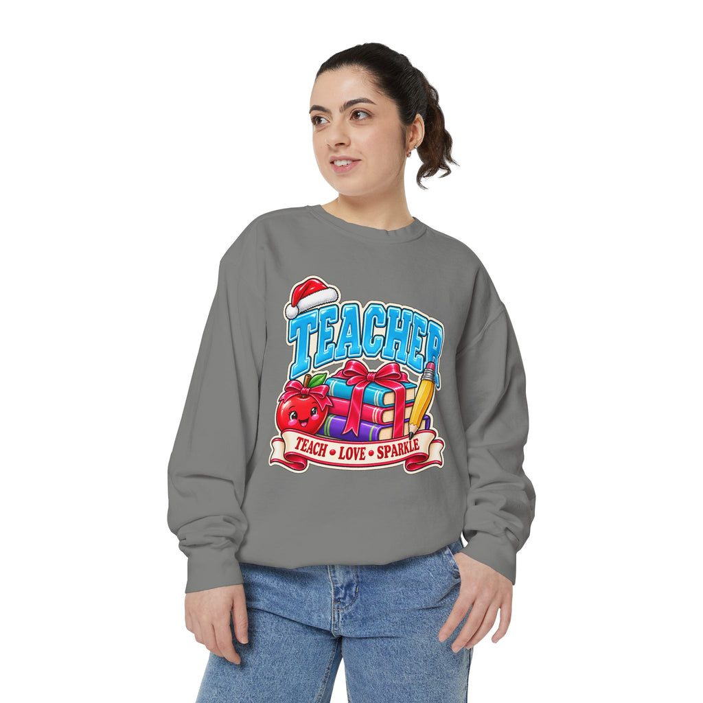 Teach • Love • Sparkle Christmas Teacher Sweatshirt