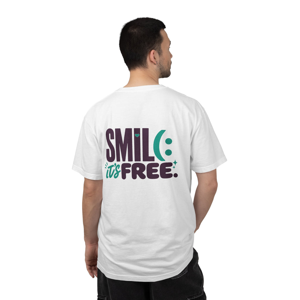 SMIL(: IT’S FREE. Front & Back Garment-Dyed Graphic Tee