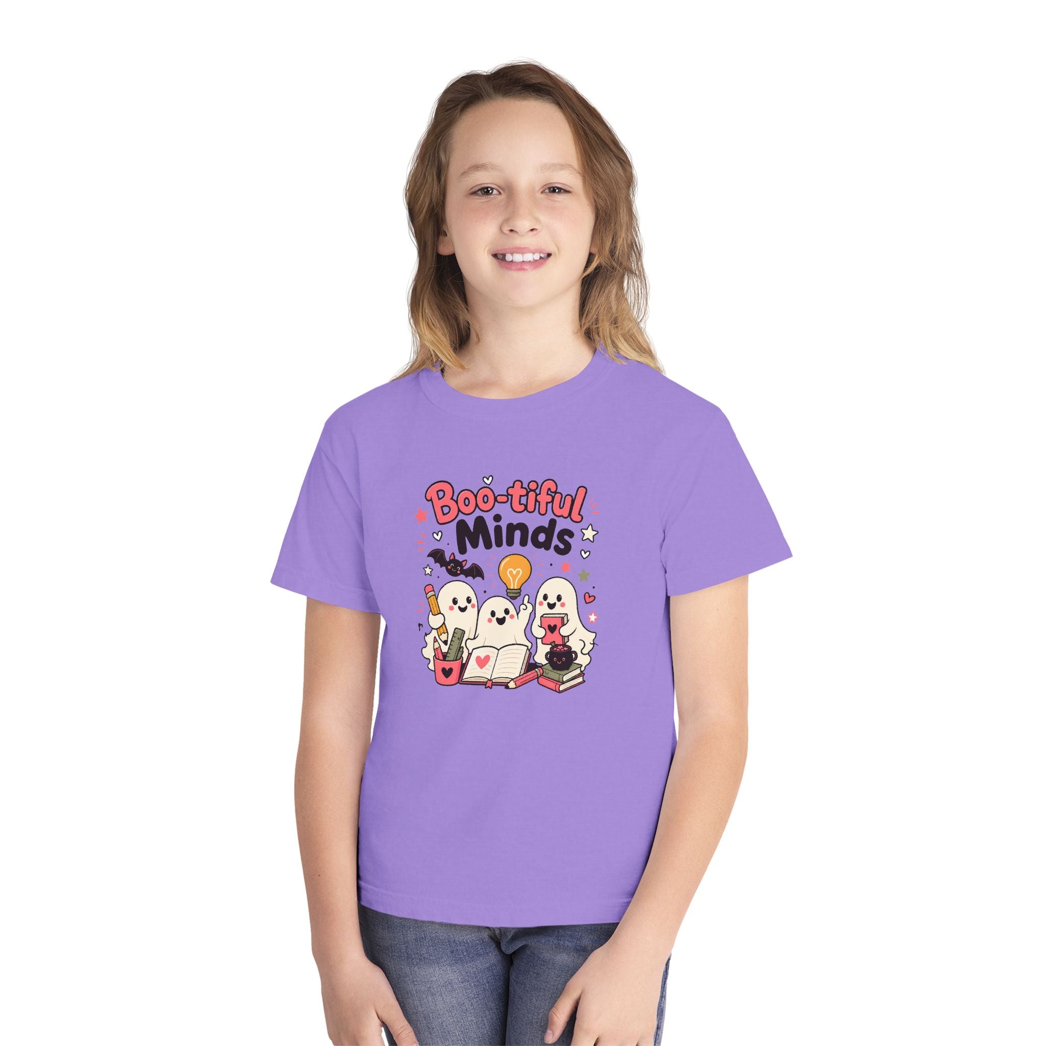 Boo-tiful Minds Youth Halloween Learning Tee 👻💡
