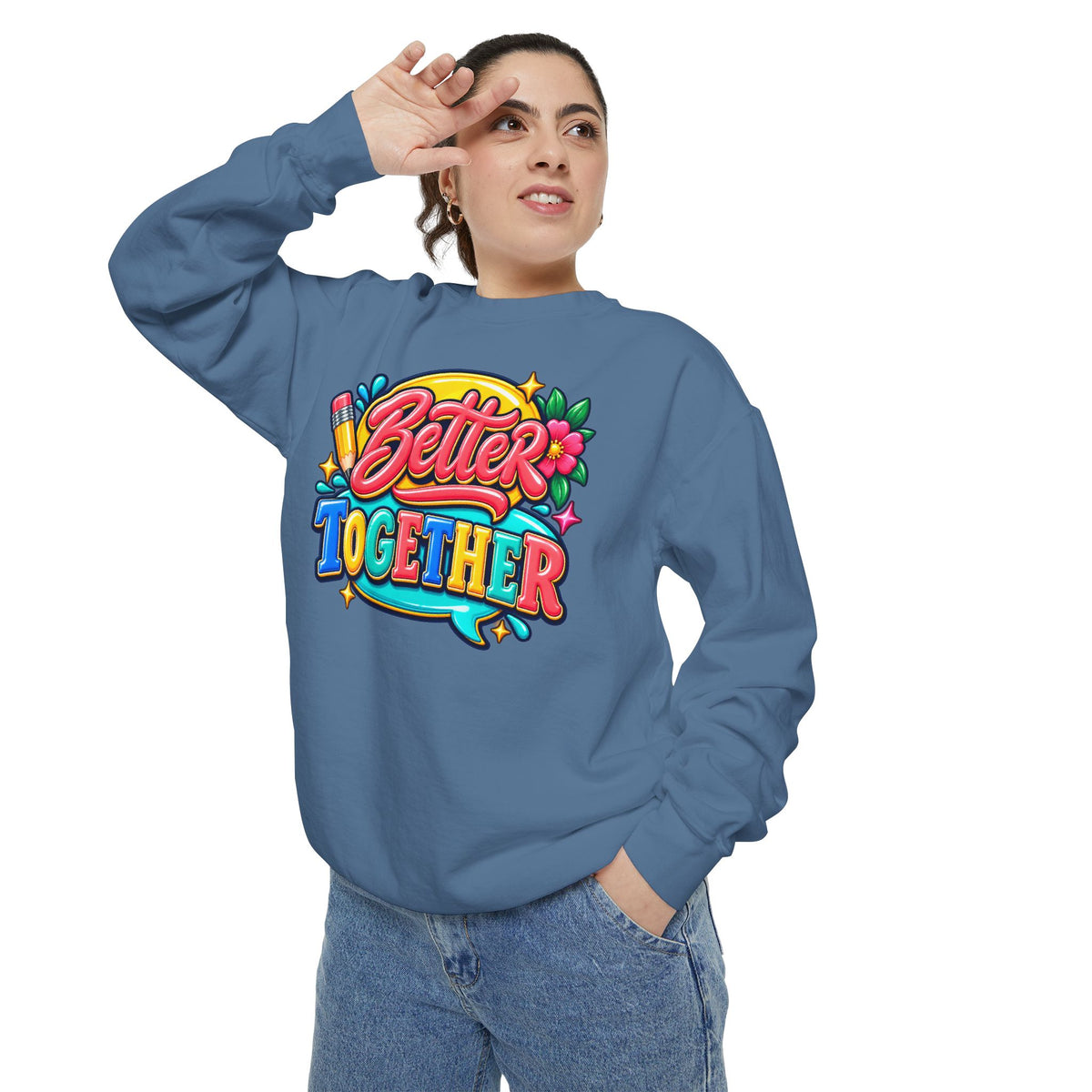 Better Together Sweatshirt Colorful Retro Graphic Crewneck