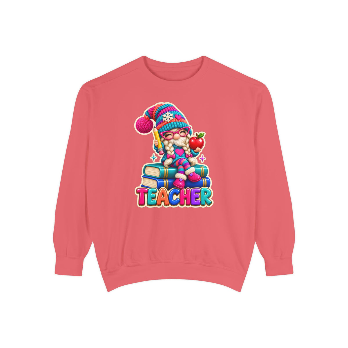 Teacher Gnome Book Lover Holiday Sweatshirt