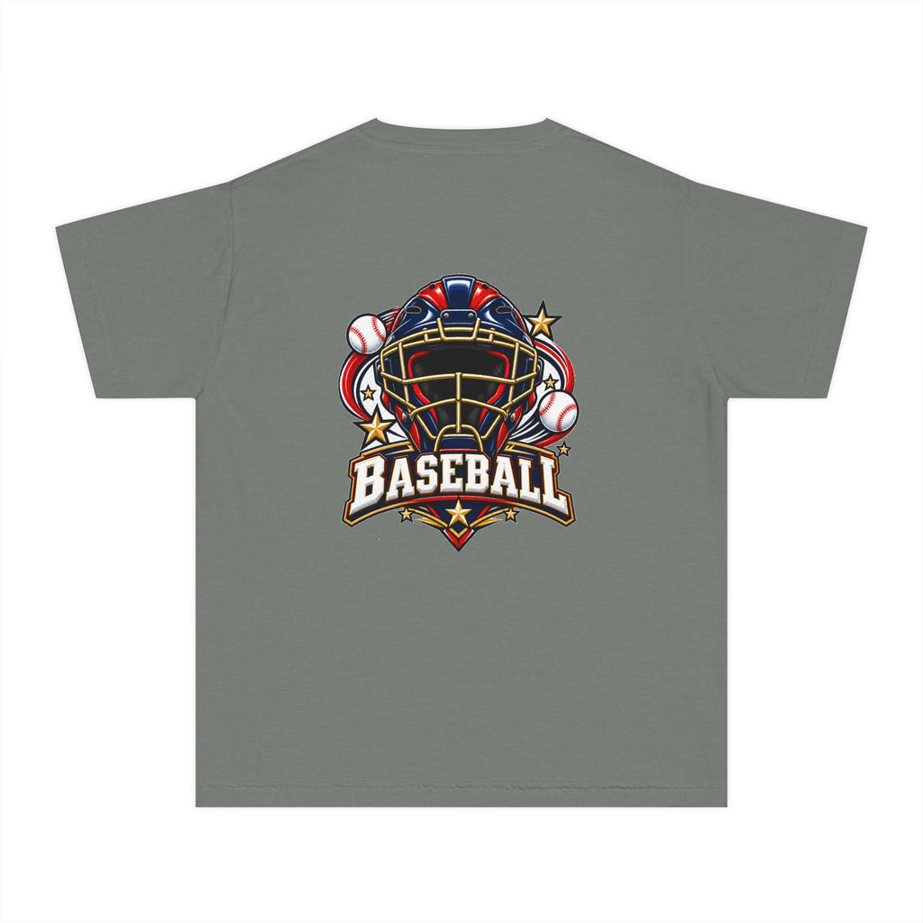 Baseball Catcher Mask Youth Tee — Patriotic Baseball Graphic T‑Shirt  ⚾