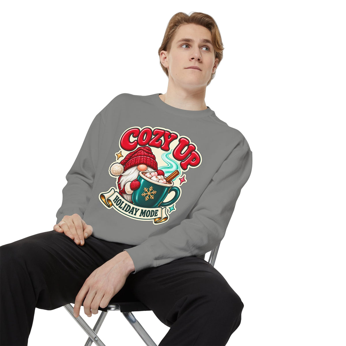 Cozy Up Christmas Mode Gnome Cocoa Sweatshirt