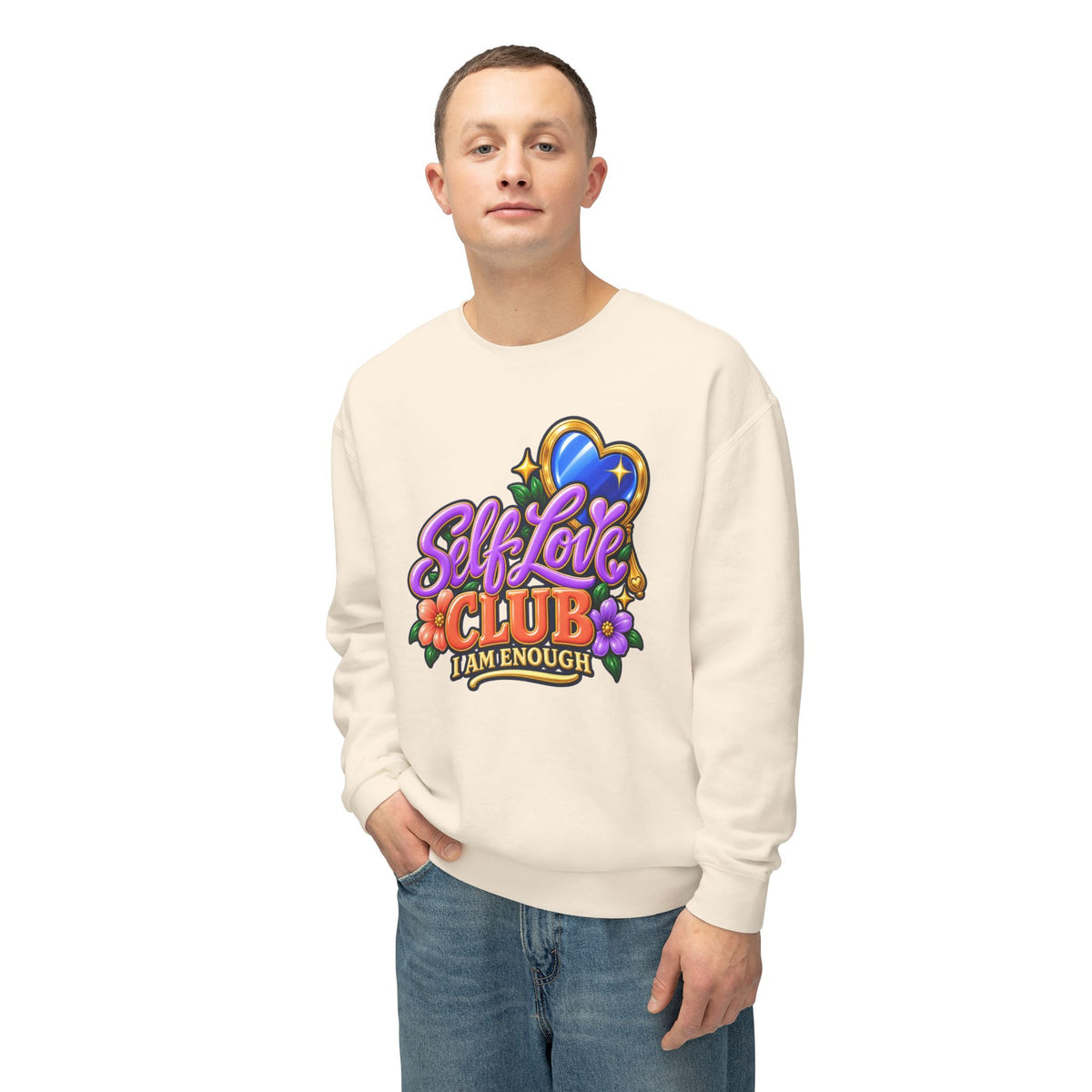 Self Love Club Sweatshirt — "I Am Enough" Graphic Crewneck 💙✨
