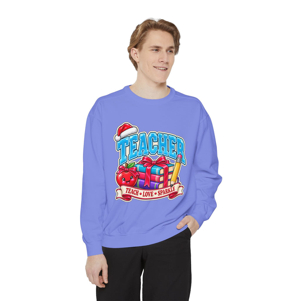 Teach • Love • Sparkle Christmas Teacher Sweatshirt