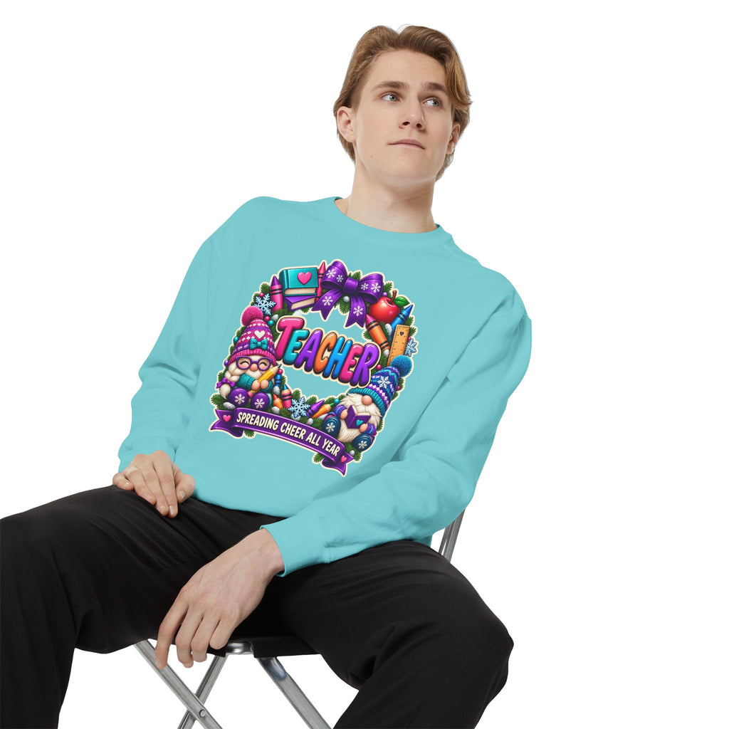 Teacher Spreading Gnomes Cheer All Year Christmas Sweatshirt
