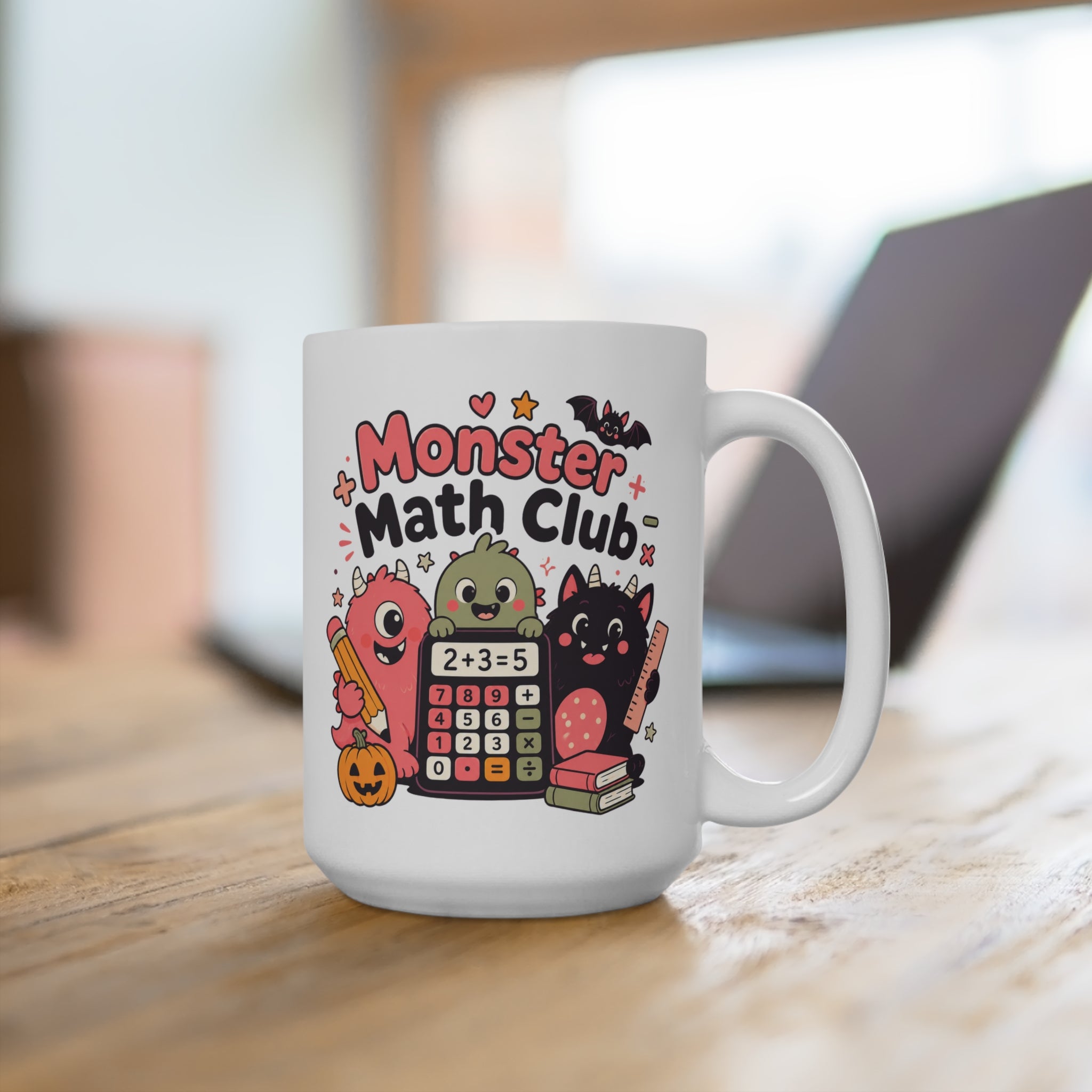 Monster Math Club Mug - Cute Halloween Math Coffee Cup - Funny Teacher Gift for Students, Math Lovers and Classroom Friends