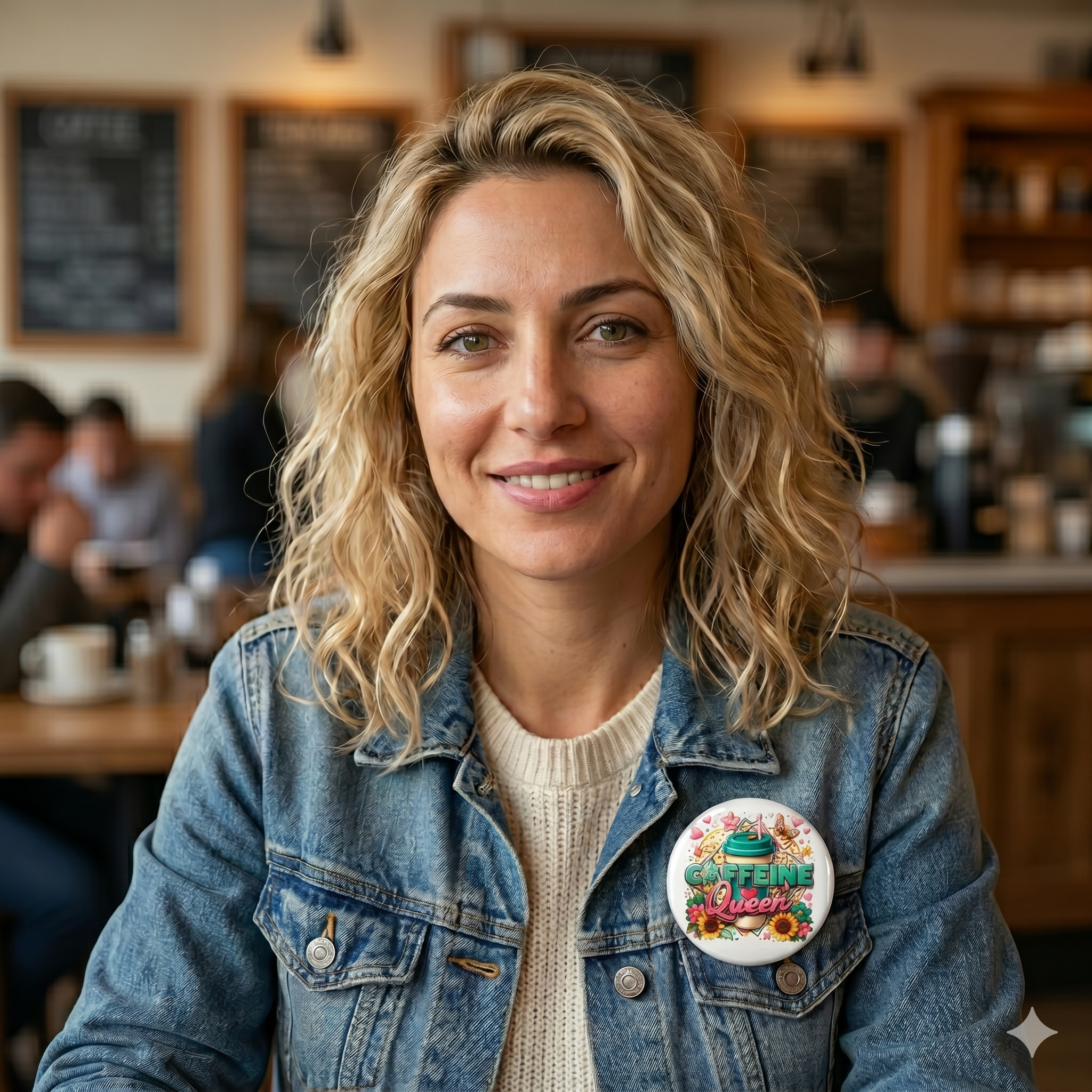 Caffeine Queen – Leopard and Floral Crown Pin