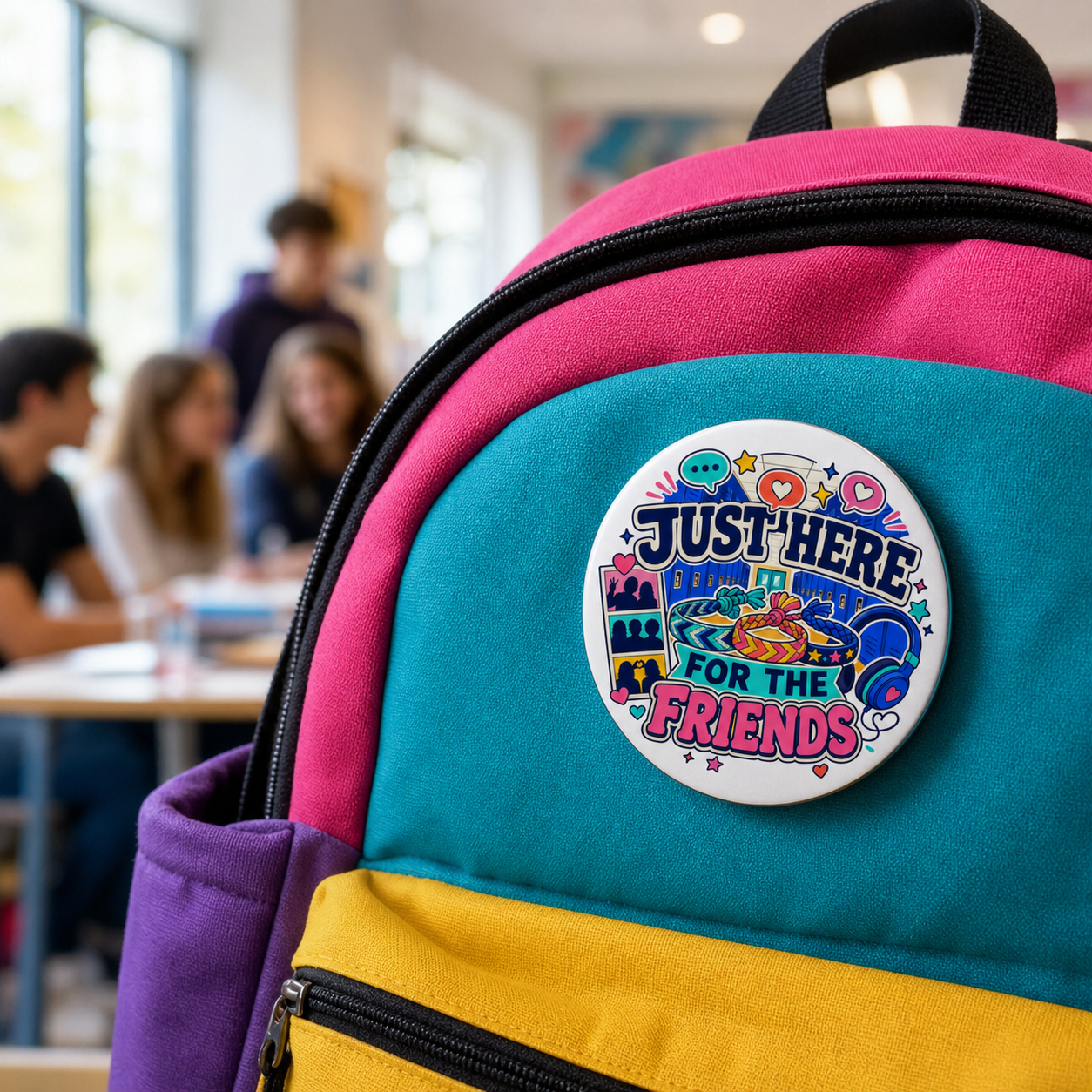 Just Here for the Friends School Pin