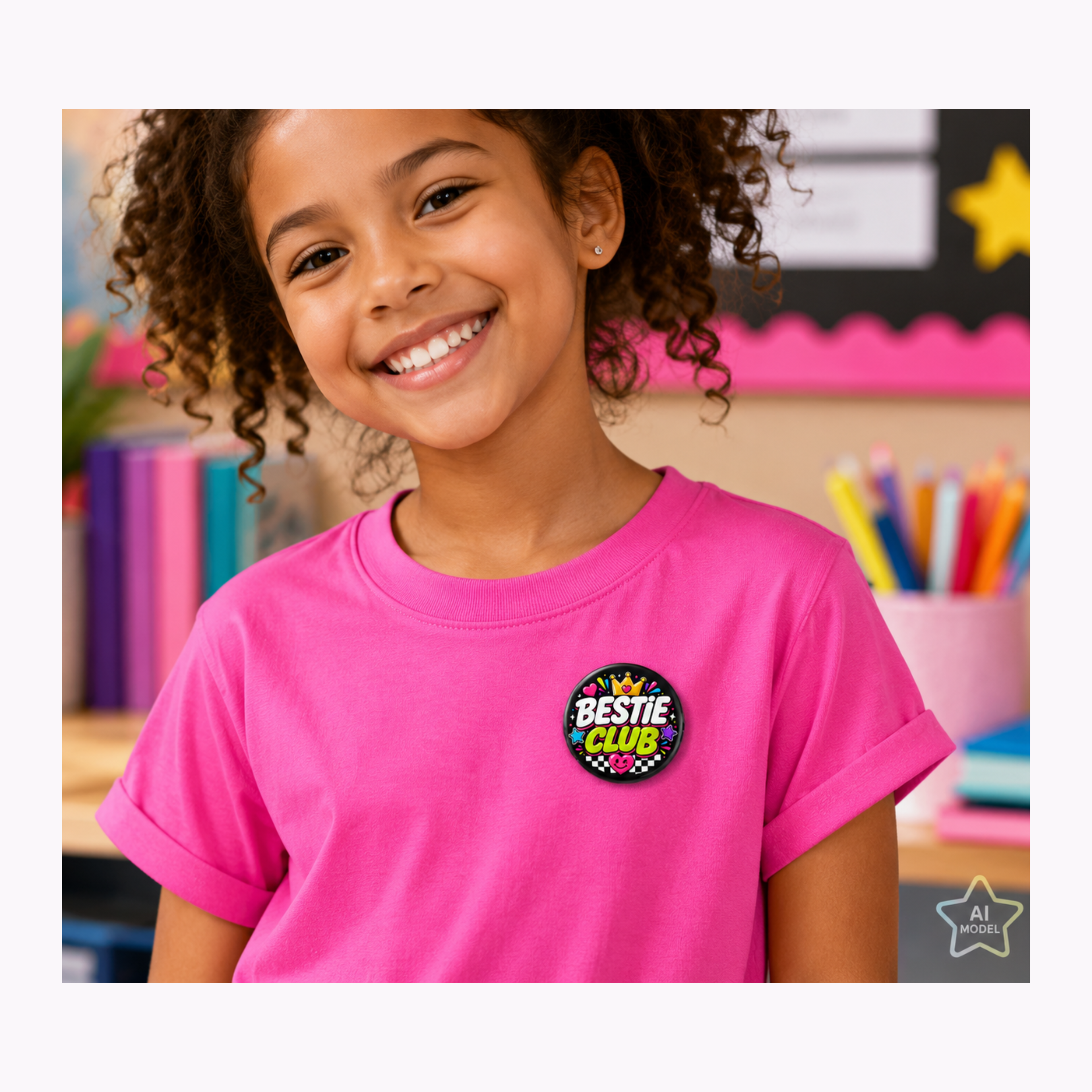 "Bestie Club"  Cute Friendship Badge