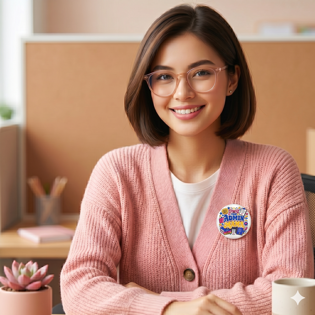 "Admin Mama" – Cute Office Mom Badge