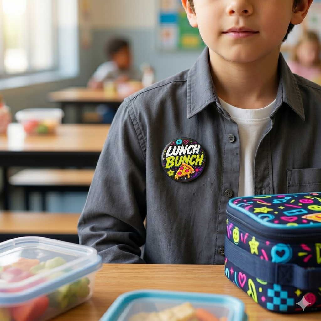 "Lunch Bunch" — Cute Pizza Enamel-Style Badge