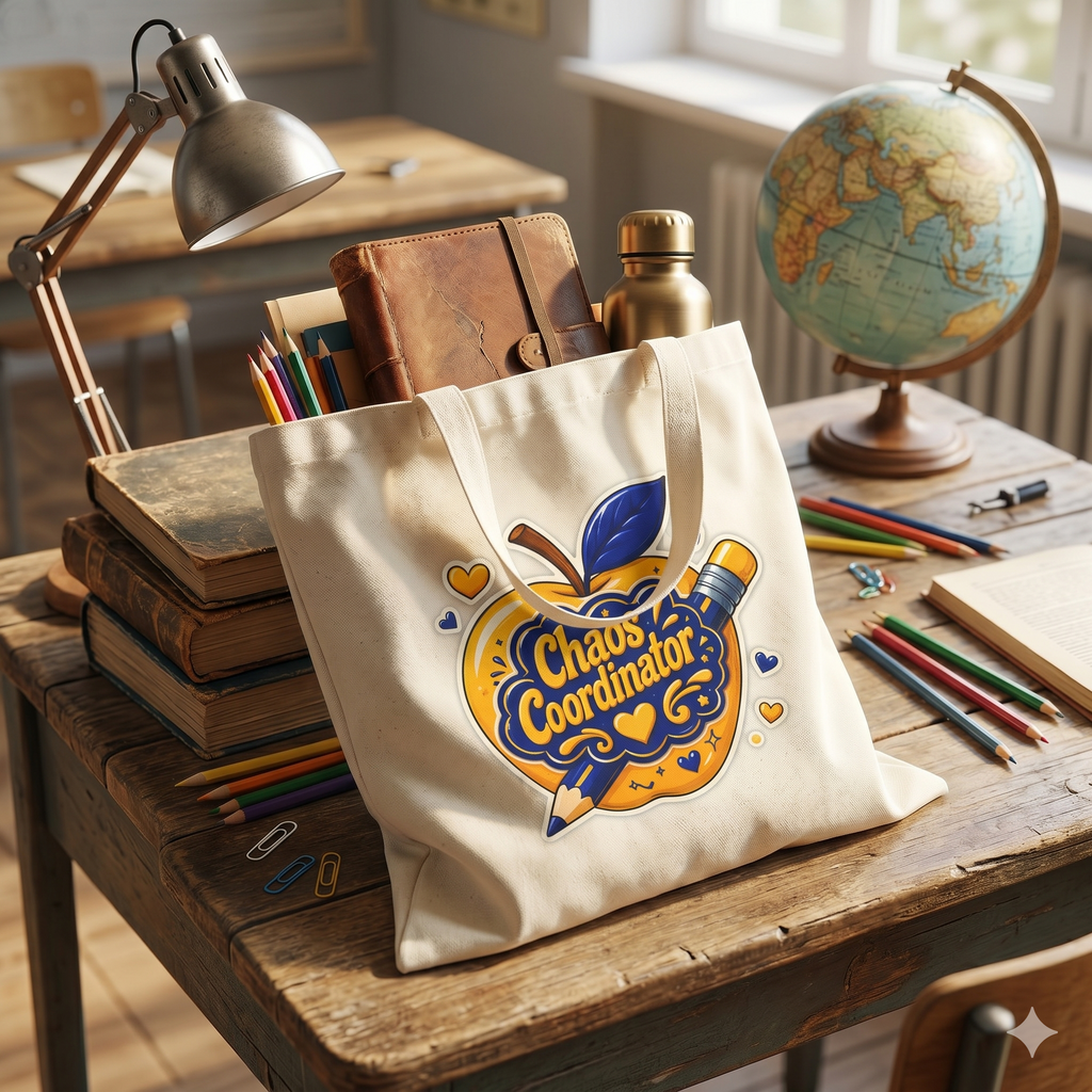 Chaos Coordinator -  Cute Apple Canvas Tote Bag