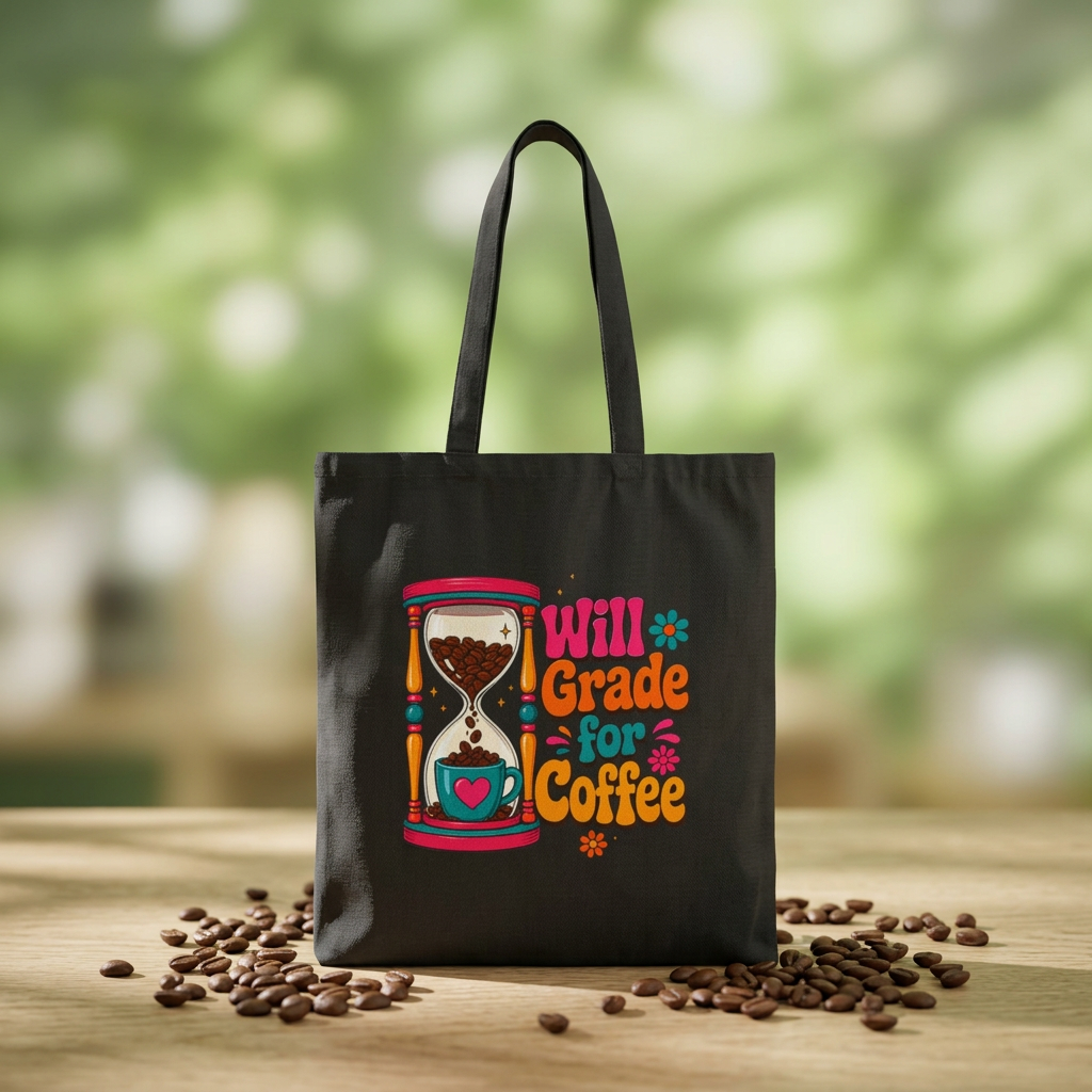 Will Grade for Coffee Retro - Canvas Tote Bag