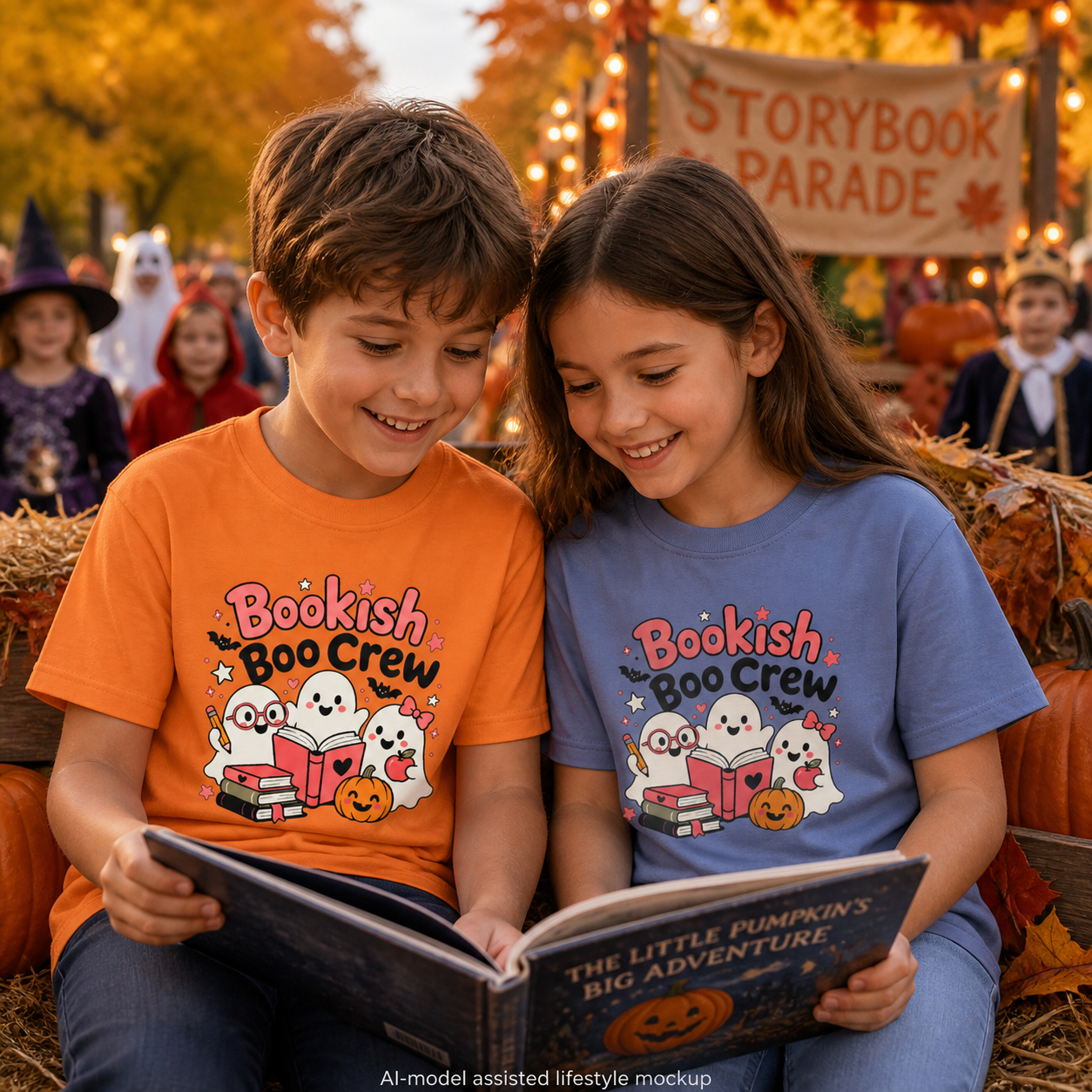 Bookish Boo Crew Youth Halloween Tee 📚👻