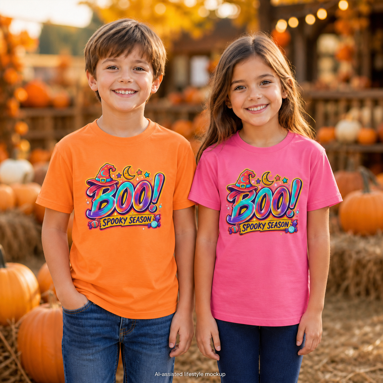 🎃 BOO! Spooky Season Youth Retro Tee ✨