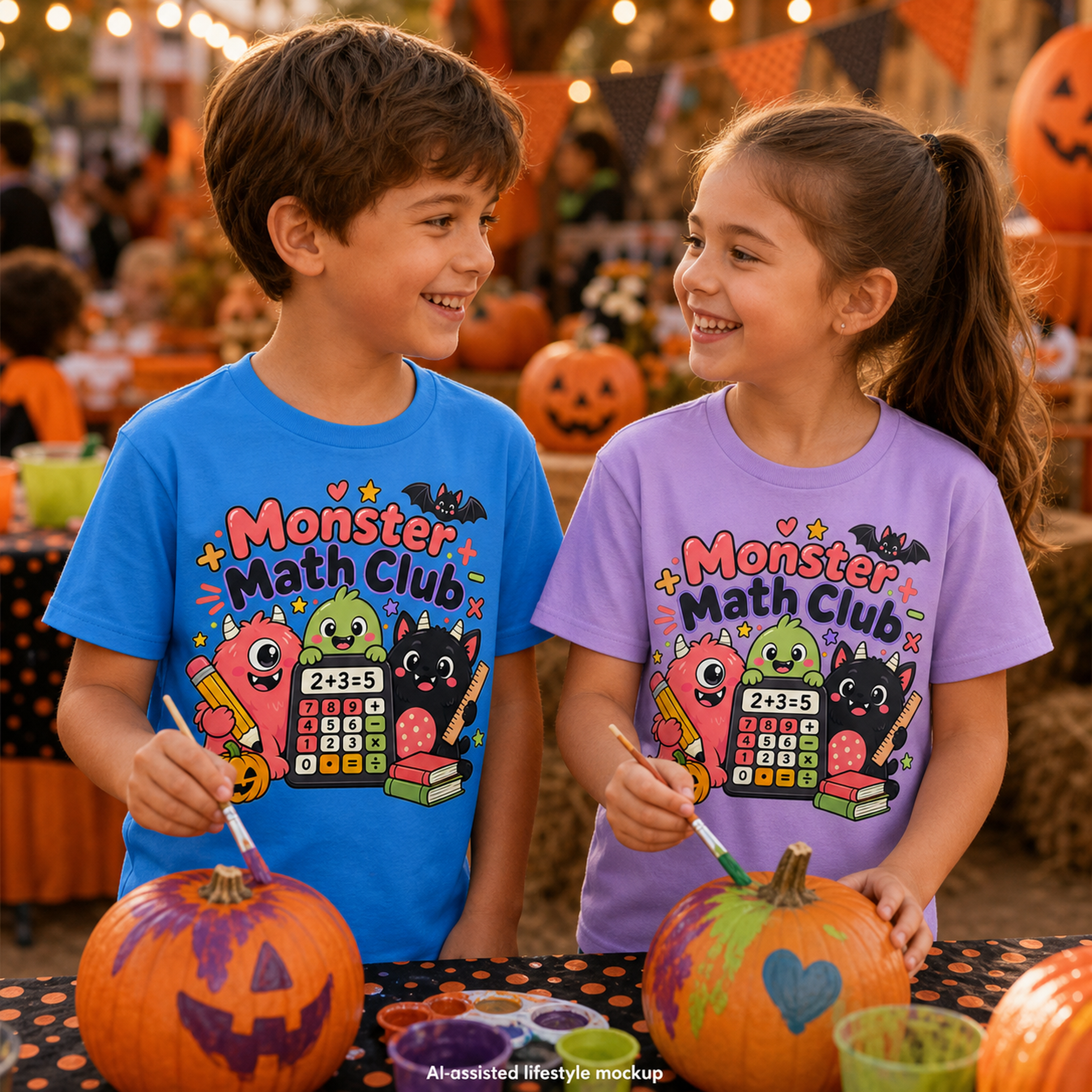 🎃 Monster Math Club Halloween Youth Retro Tee 🧮👻