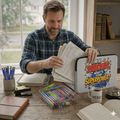 Teacher Superpower -  Vintage Newsprint Gray Laptop and iPad Sleeve