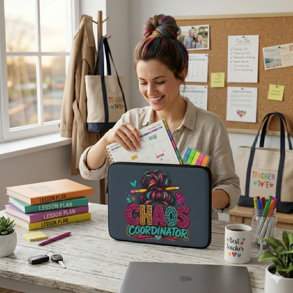 Chaos Coordinator - Funny Mom Planner Teacher Laptop and iPad Sleeve