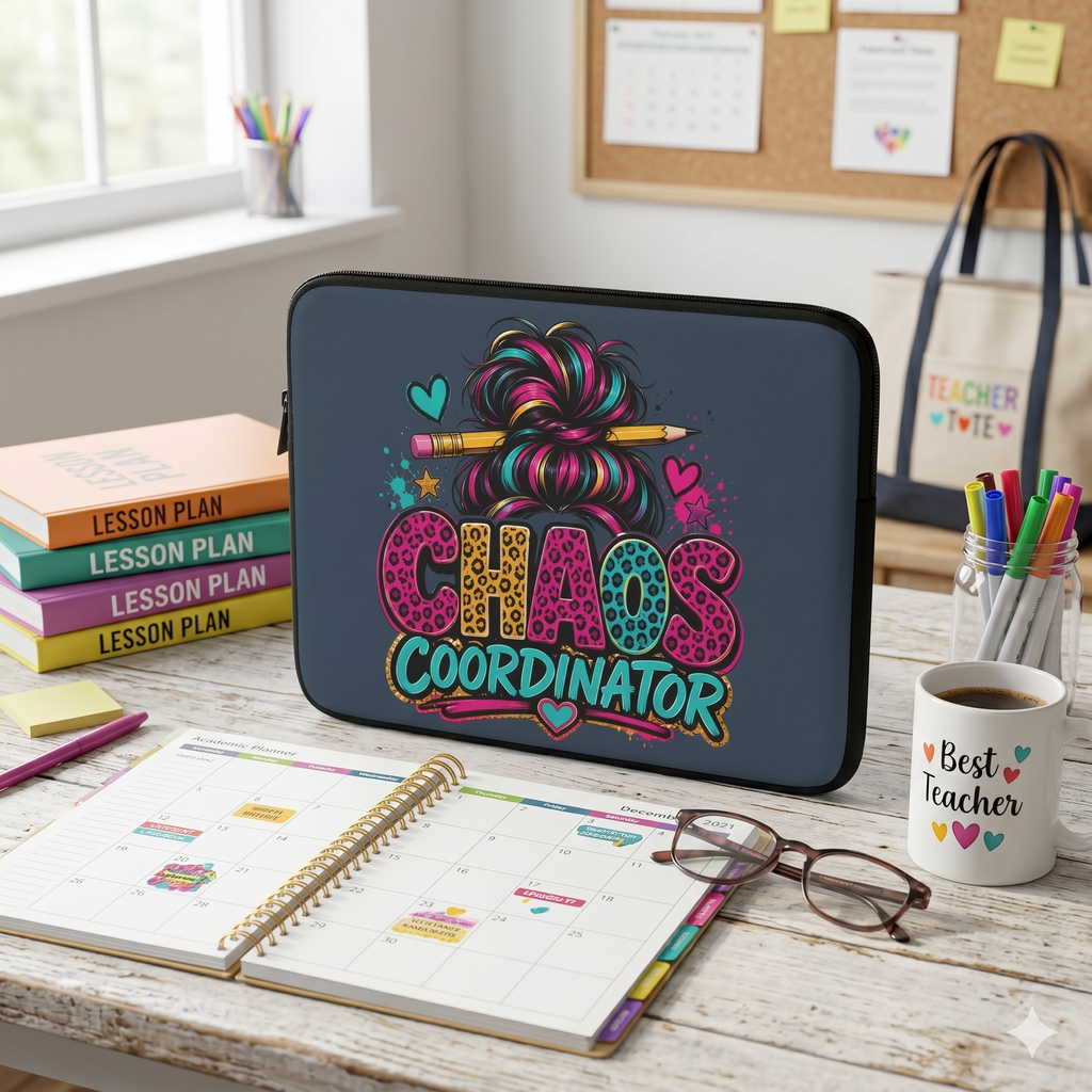 Chaos Coordinator - Funny Mom Planner Teacher Laptop and iPad Sleeve