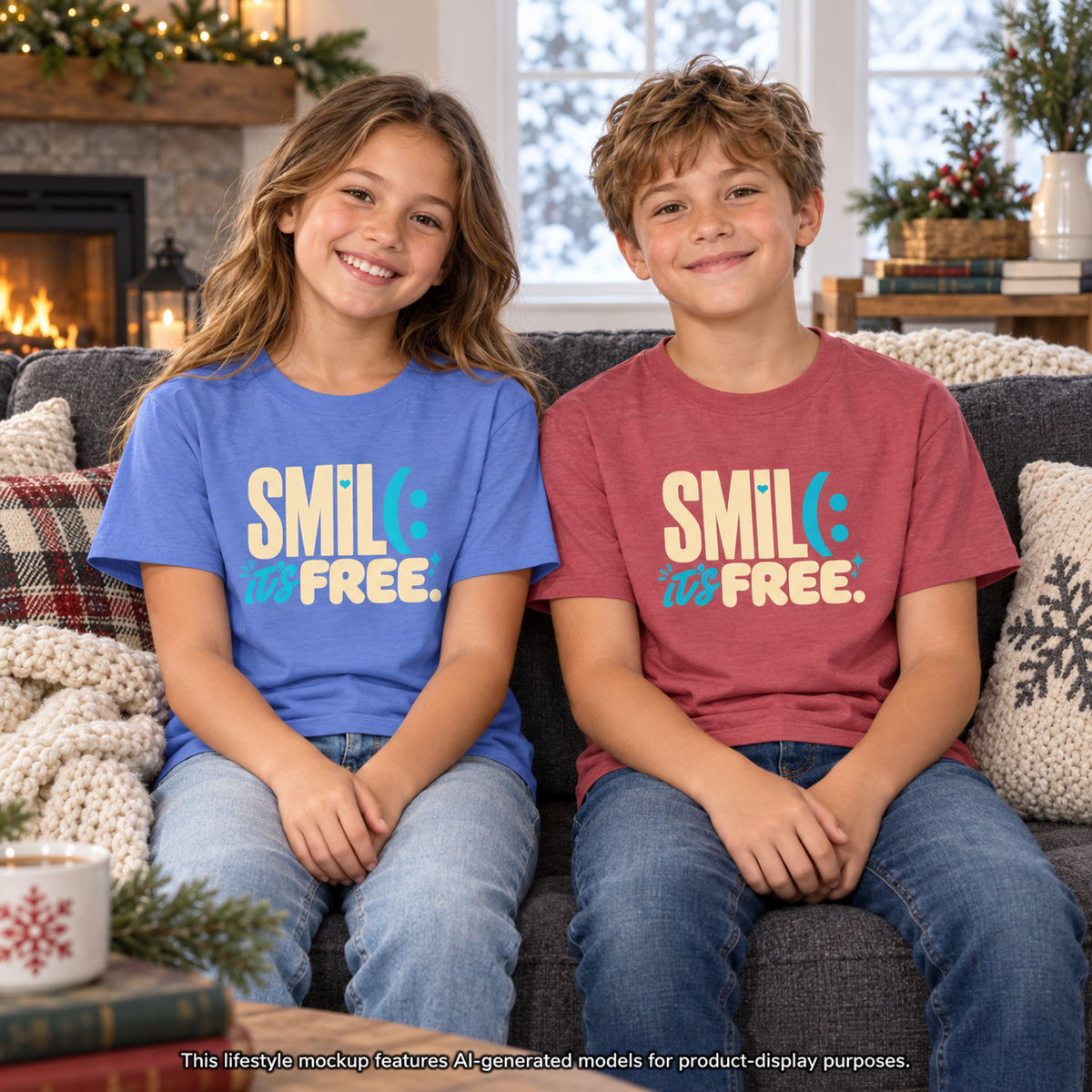 SMILE IT’S FREE! Youth Garment-Dyed Tee
