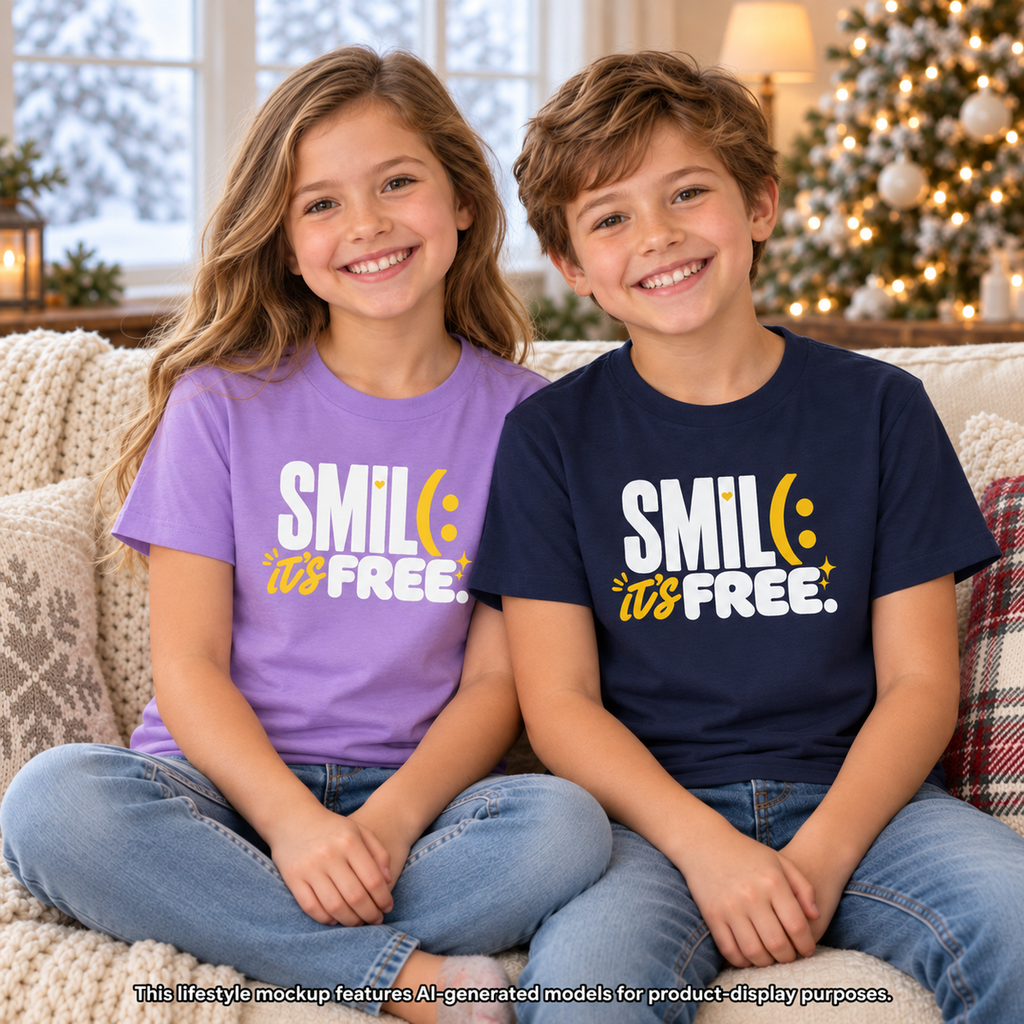 SMILE IT’S FREE! Youth Garment-Dyed Tee