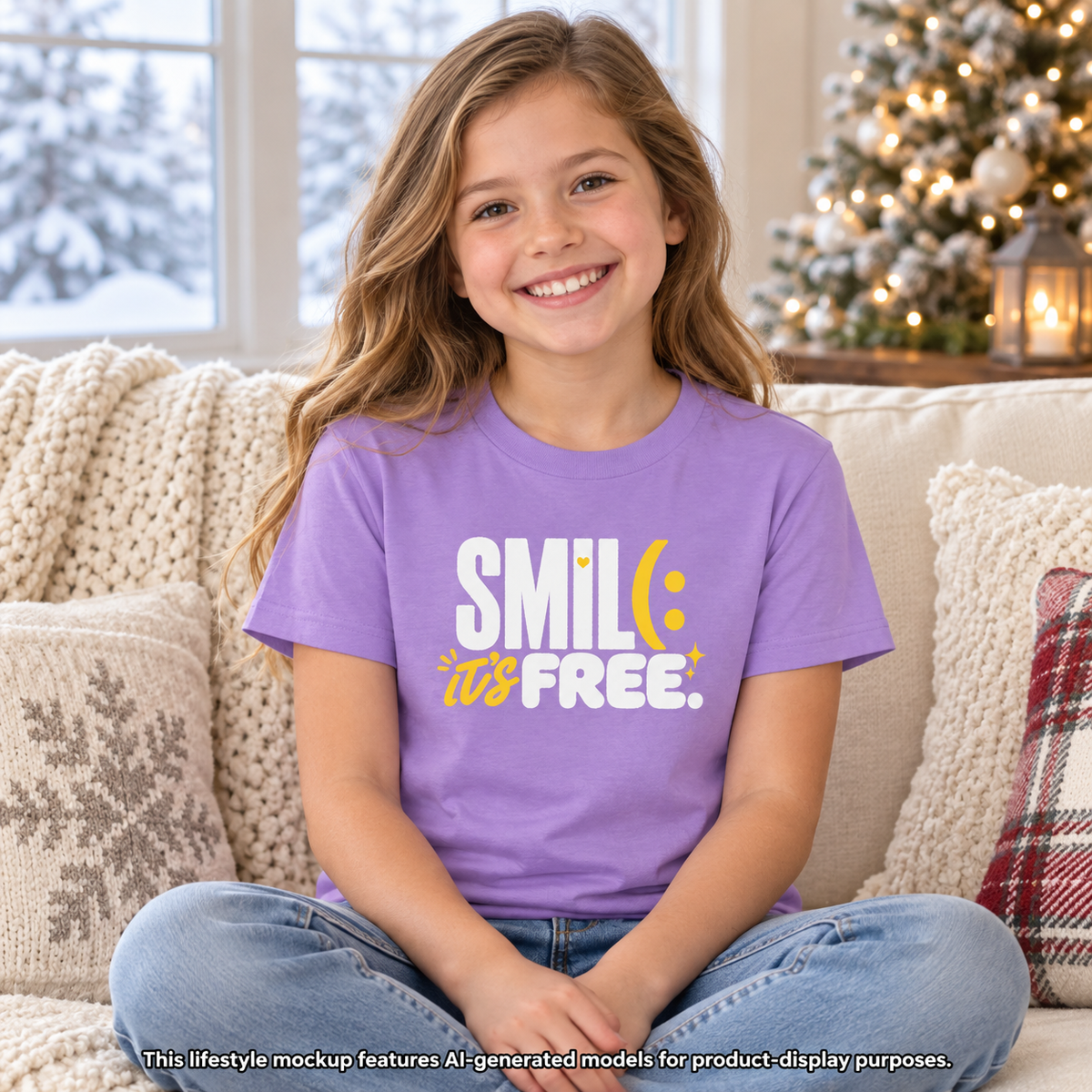SMILE IT’S FREE! Youth Garment-Dyed Tee