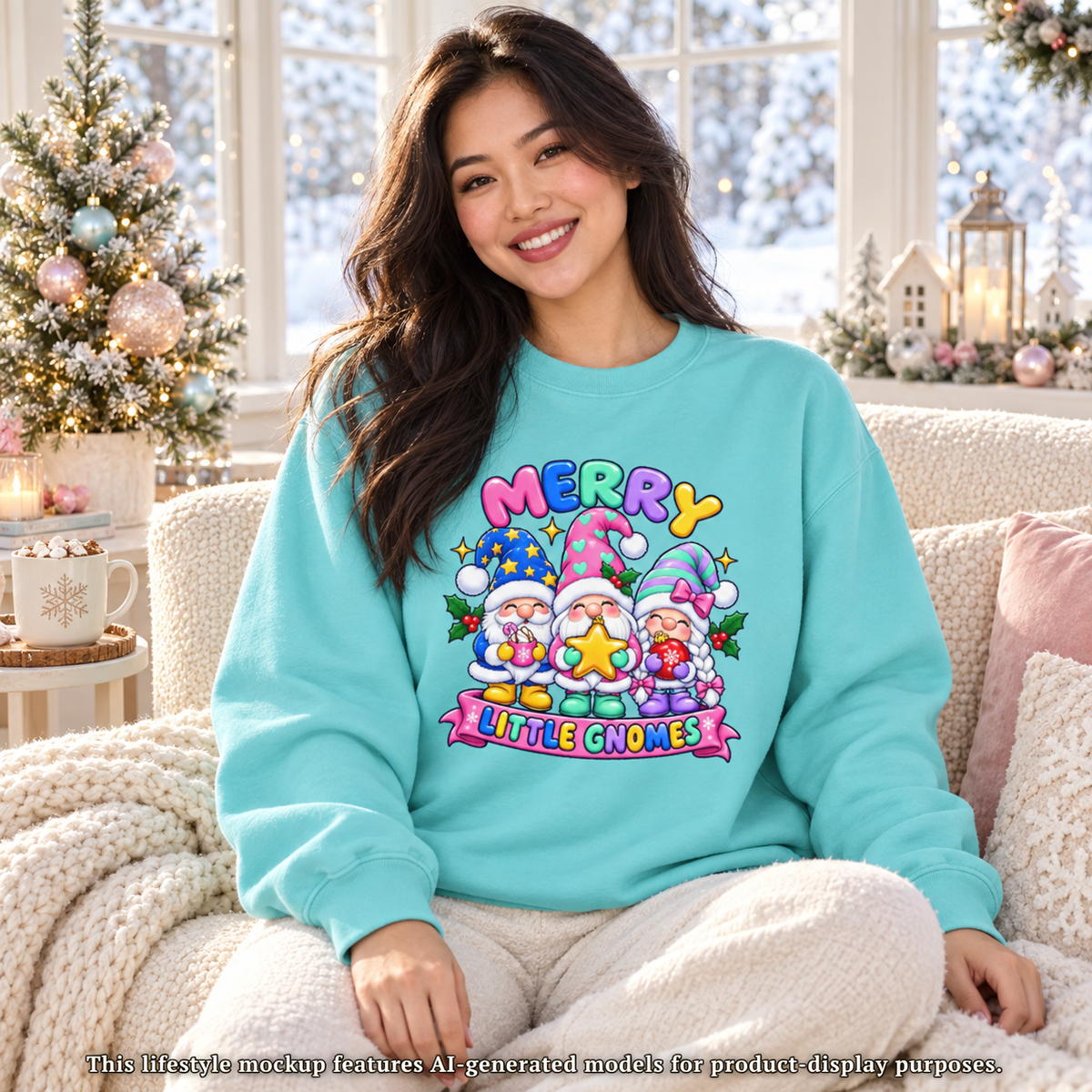 Merry Little Gnomes Sweatshirt Cute Christmas Holiday Crewneck