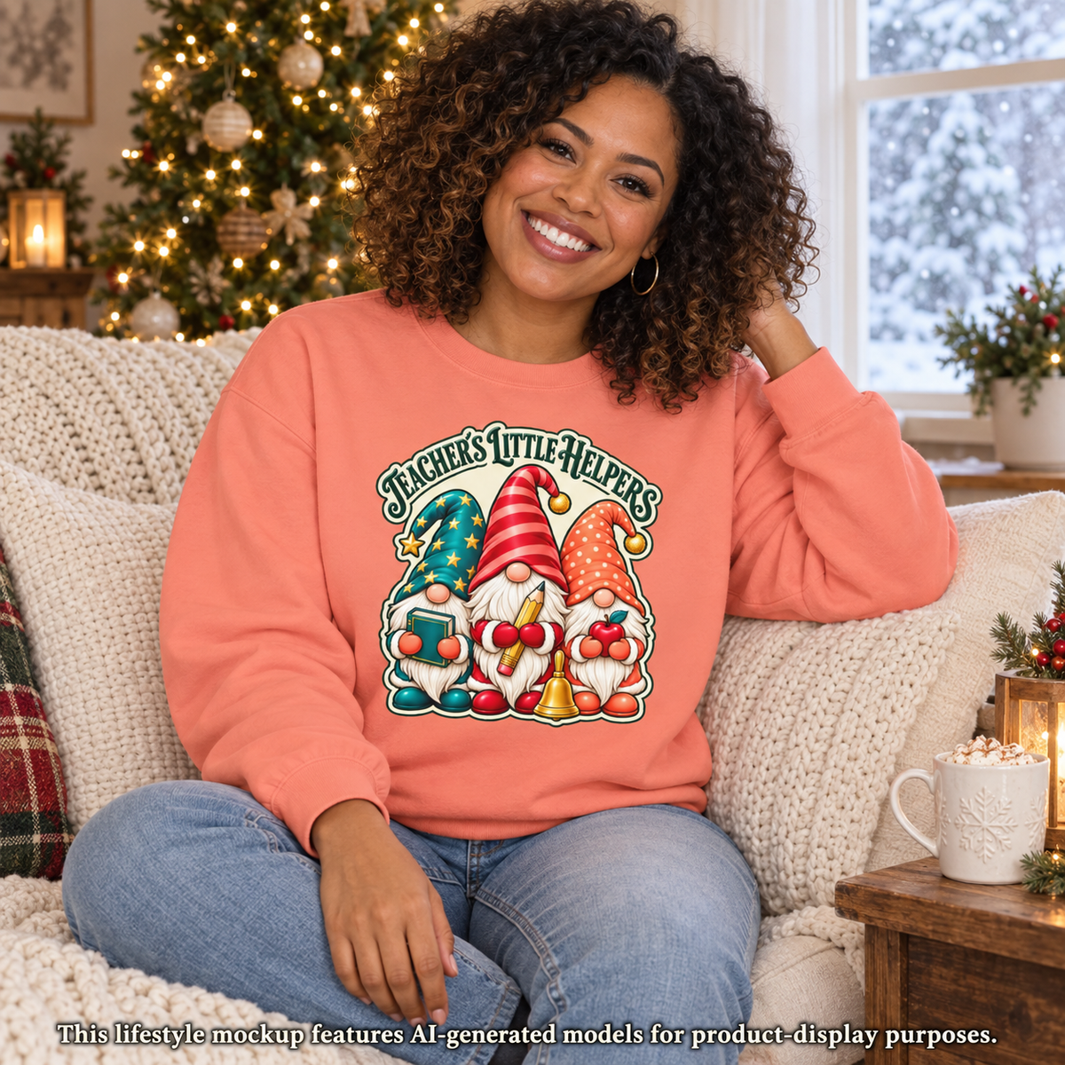Teachers Little Helpers Gnome Christmas Sweatshirt