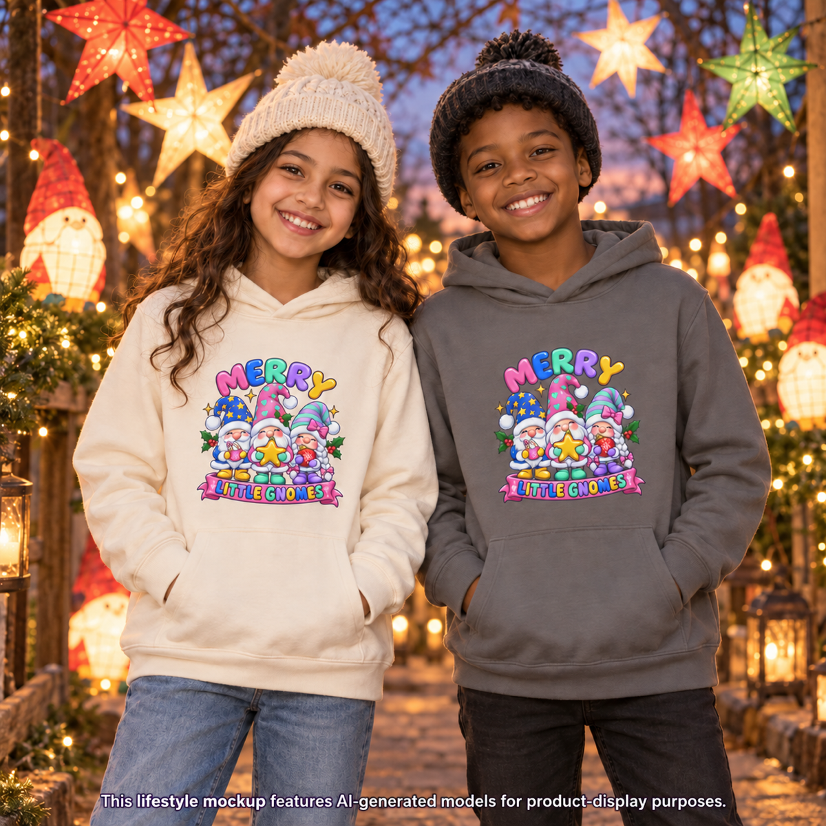 Merry Little Gnomes Christmas Youth Hoodie