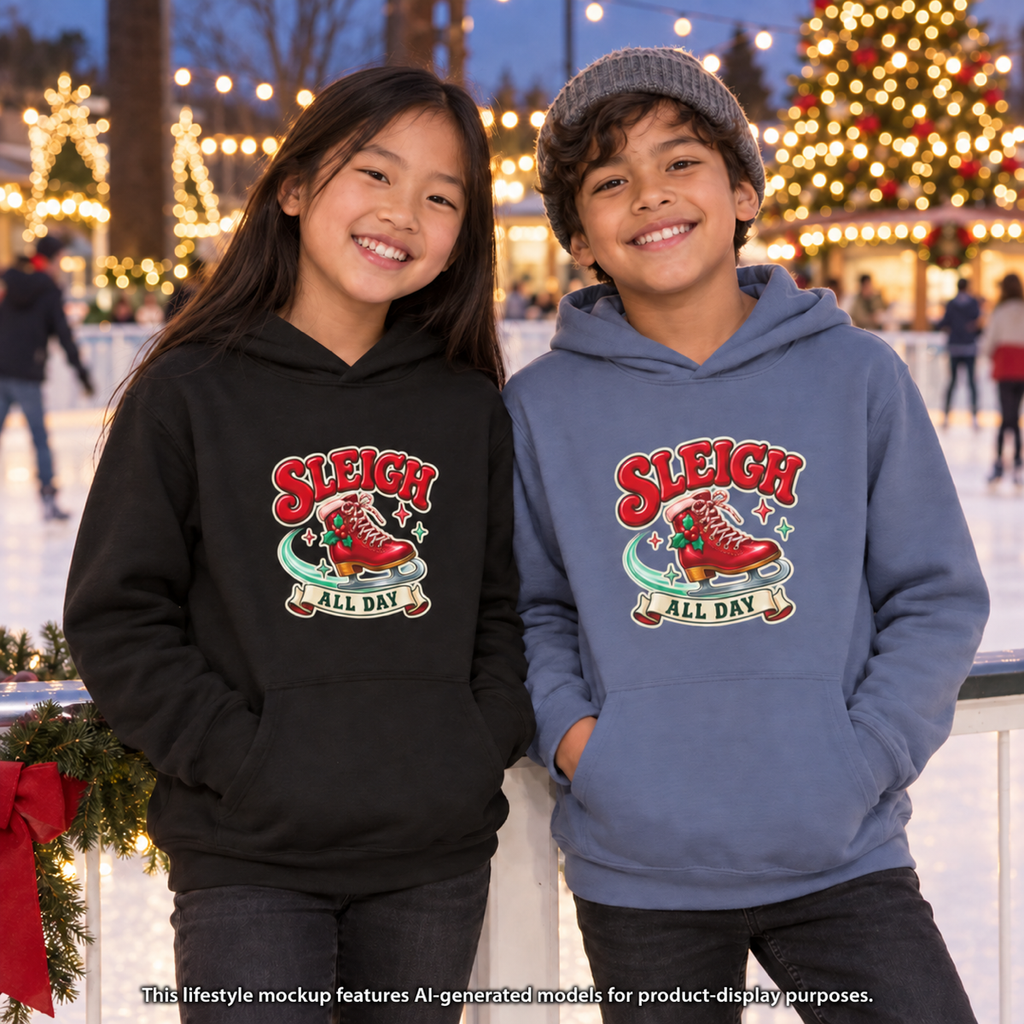 Sleigh All Day Youth Christmas Hoodie