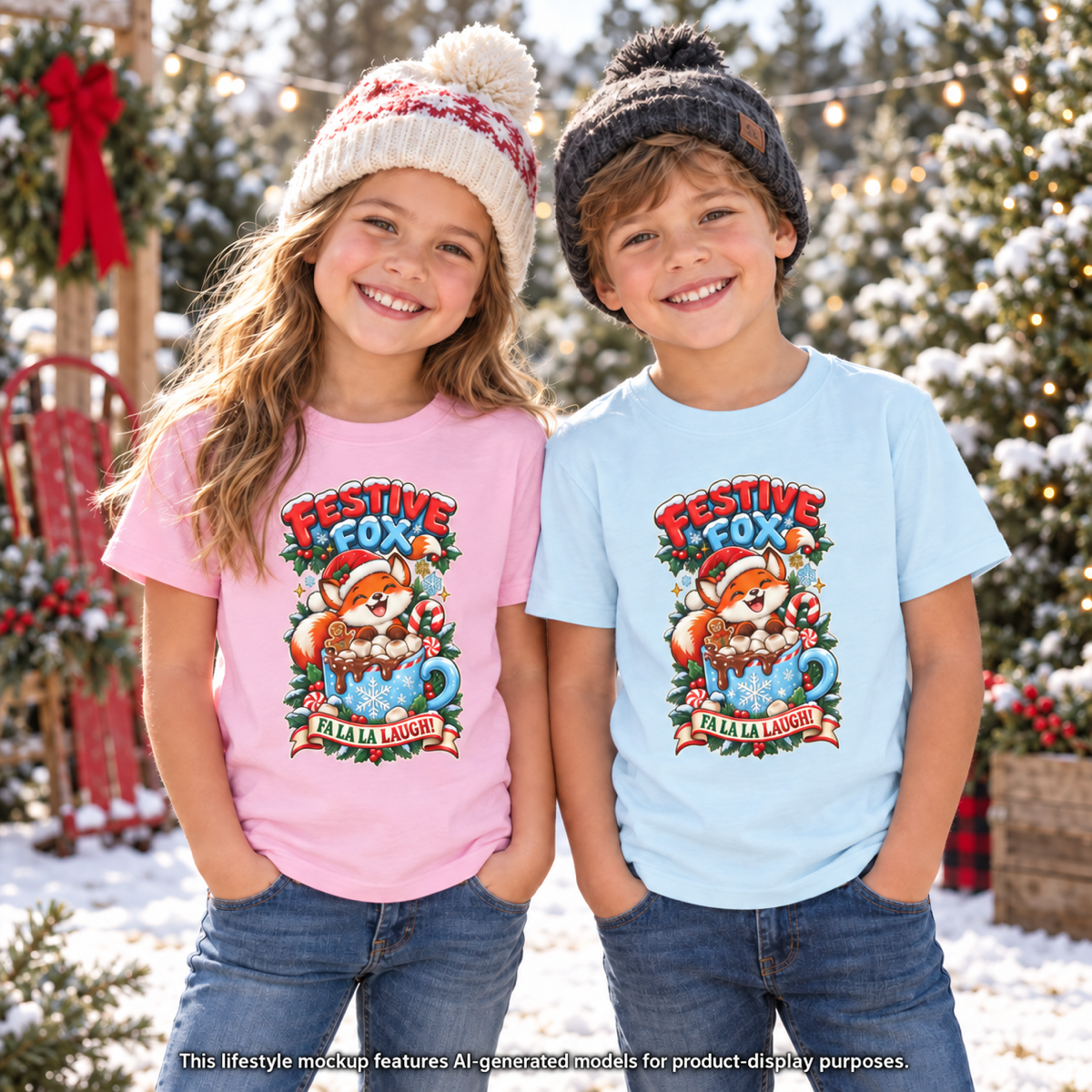 Festive Fox “Fala La Laugh!” Youth Christmas Tee
