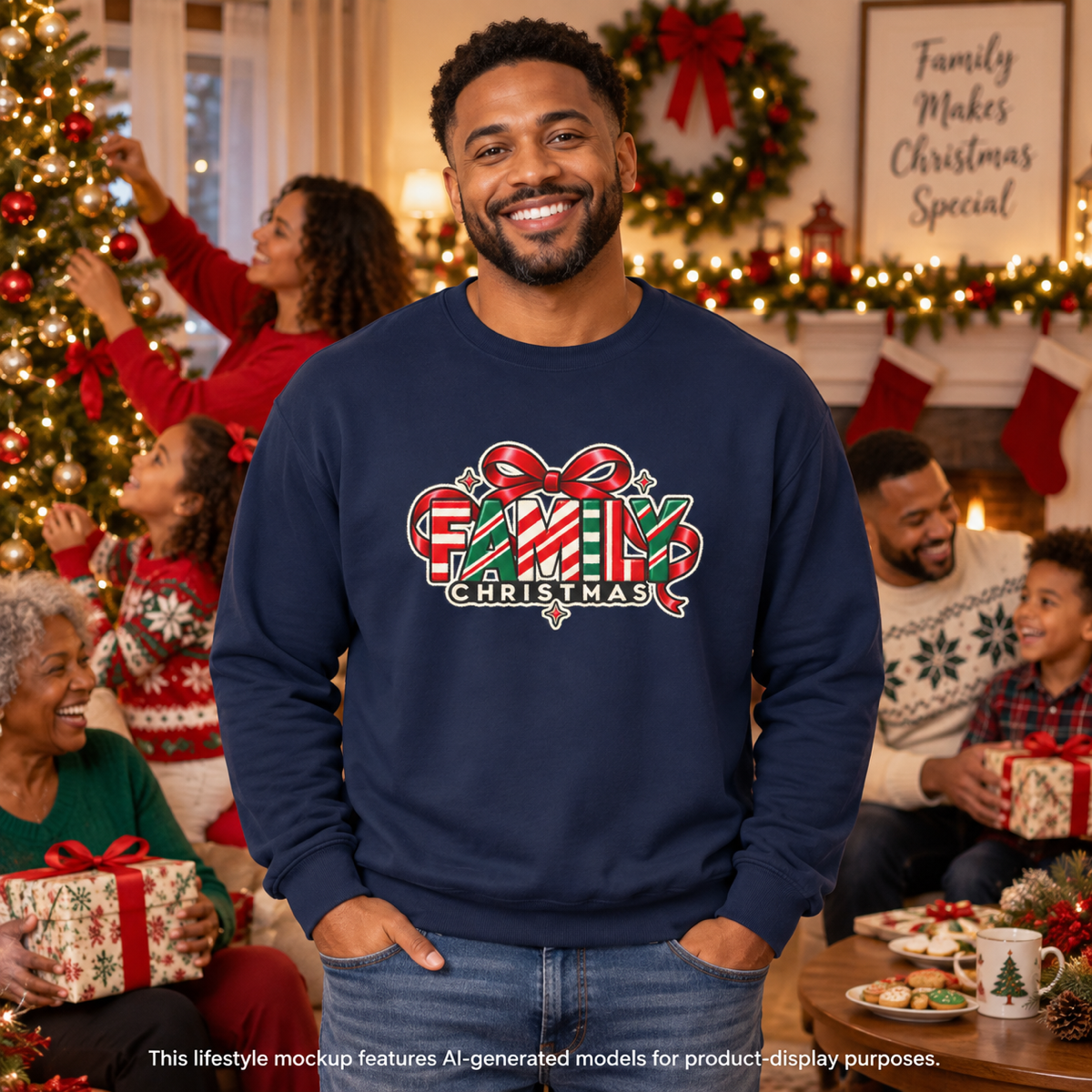Family Christmas Candy Cane Holiday Sweatshirt