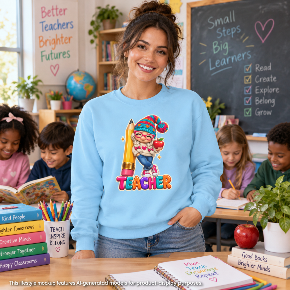 Gnome Teacher Classroom Christmas Holiday Sweatshirt