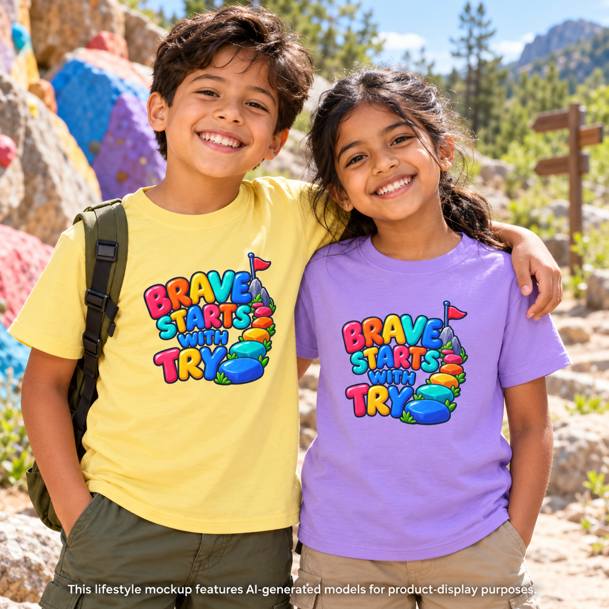 🏔️ Brave Starts With Try Youth Tee