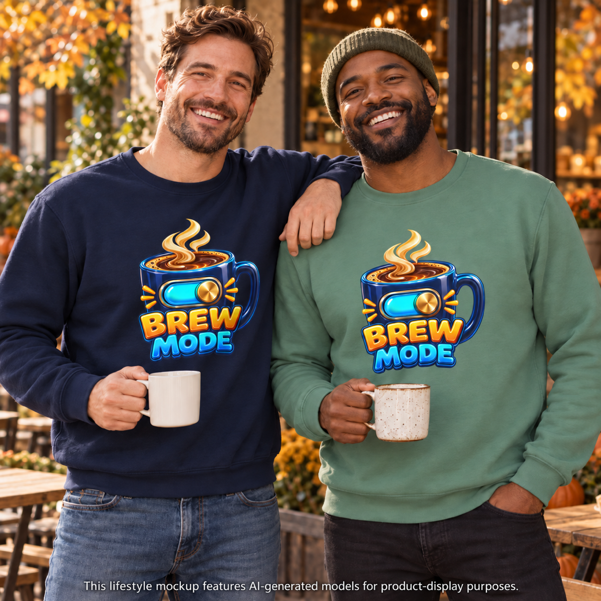 Brew Mode Coffee Lover Crewneck Sweatshirt ☕️ | Cozy Coffee Graphic Pullover