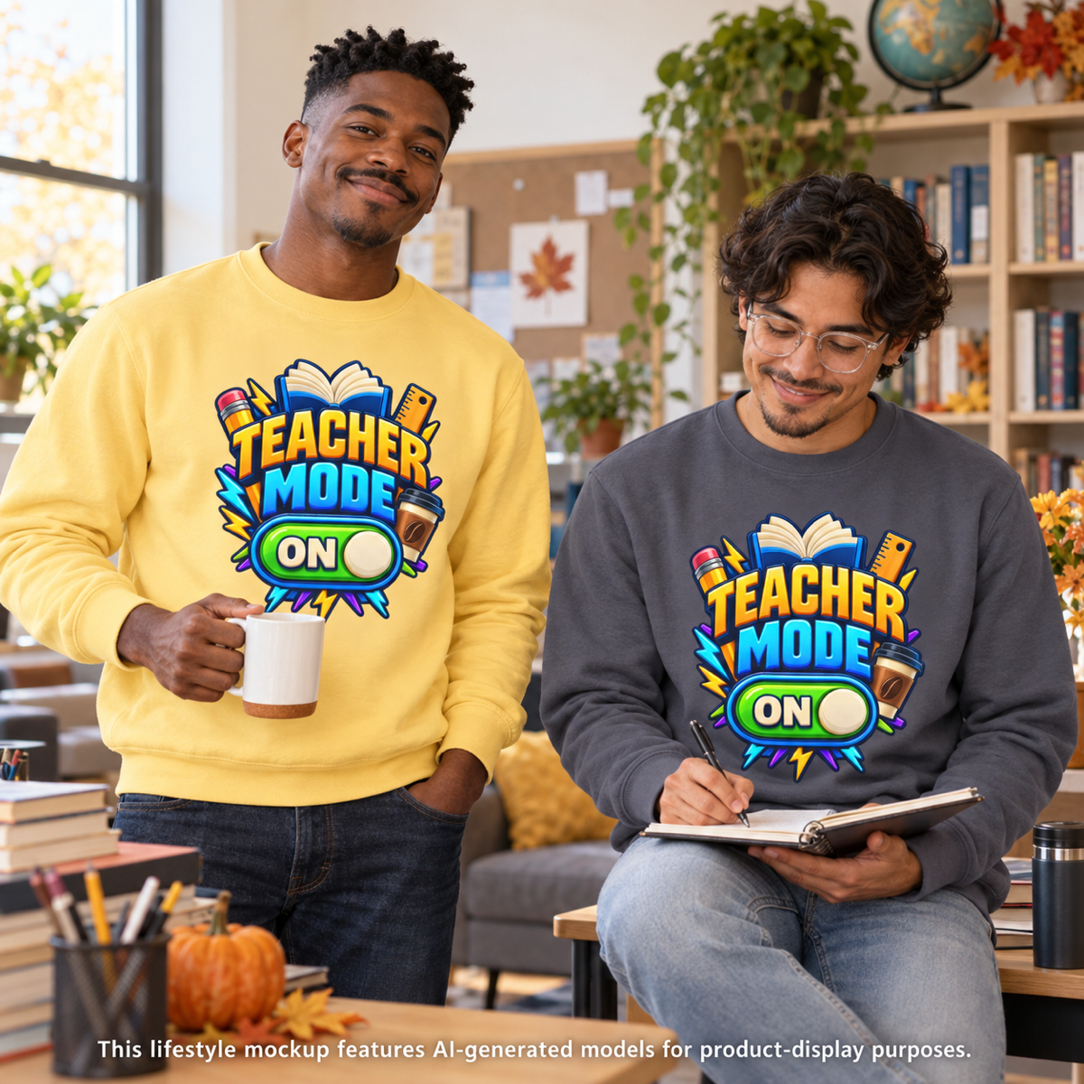 Teacher Mode On Sweatshirt 📚☕ | Funny Teacher Crewneck