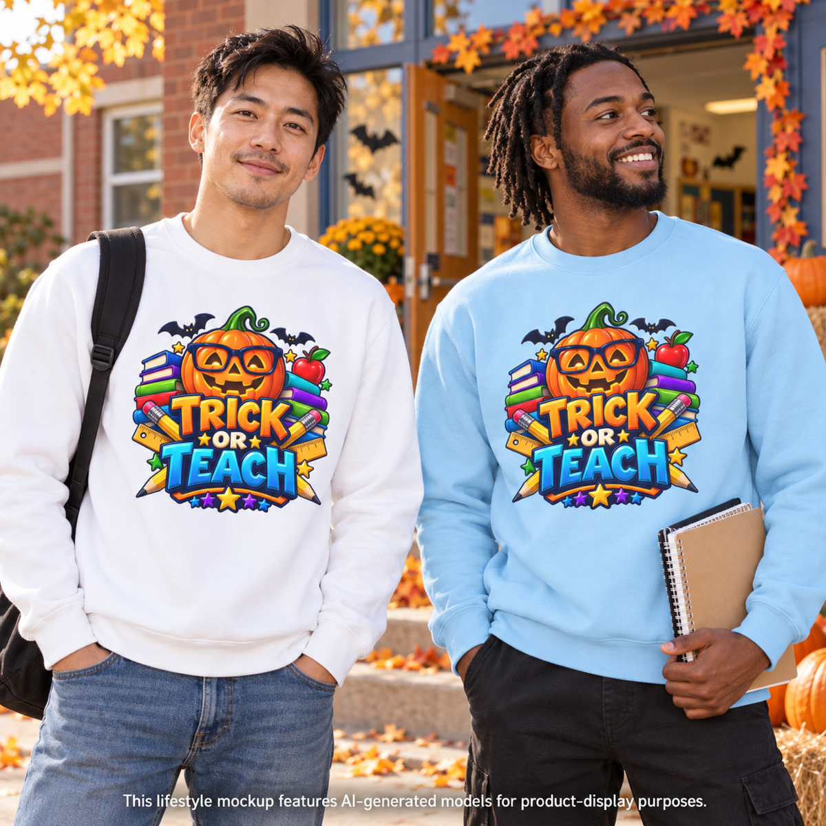 Trick or Teach Halloween Teacher Sweatshirt 🎃📚 | Pumpkin School Crewneck