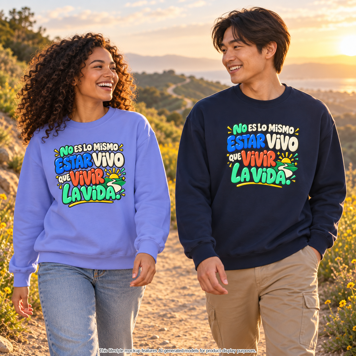 No Es Lo Mismo Estar Vivo Que Vivir la Vida Sweatshirt | Spanish Inspirational Crewneck 🌅✨