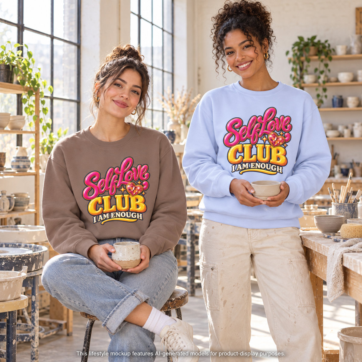 Self-Love Club Sweatshirt — I Am Enough Cozy Crewneck 💖✨