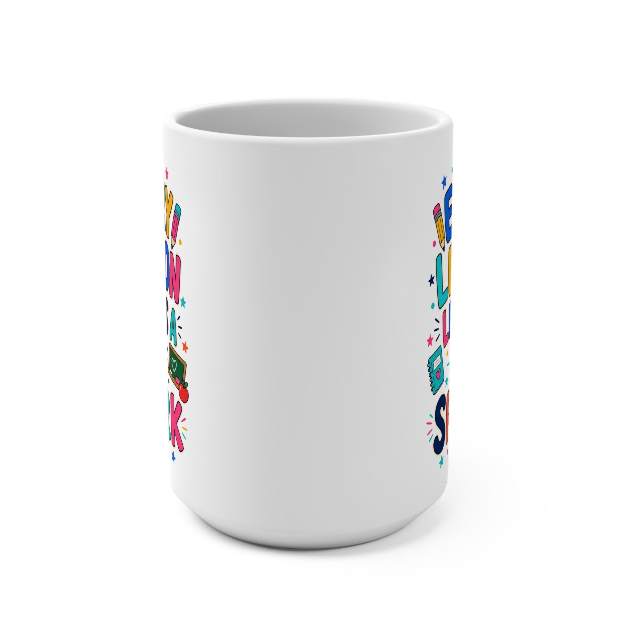 Every Lesson Leaves a Spark Mug - Inspirational Teacher Coffee Cup - Colorful Teacher Appreciation and Back-to-School Gift