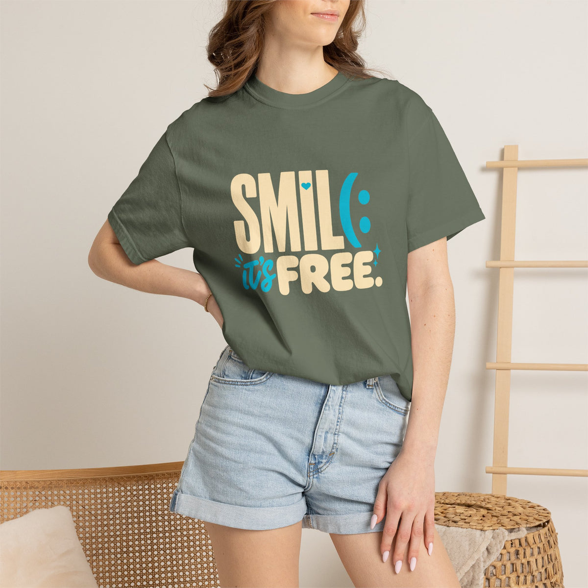 SMIL(: It’s Free Garment-Dyed Graphic Tee