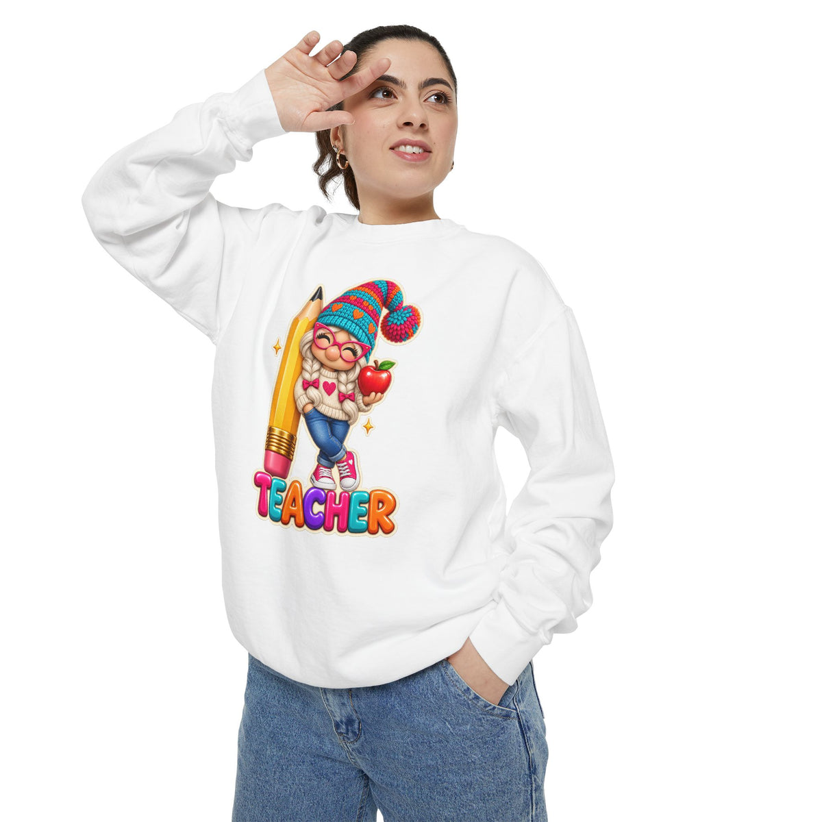 Gnome Teacher Classroom Christmas Holiday Sweatshirt