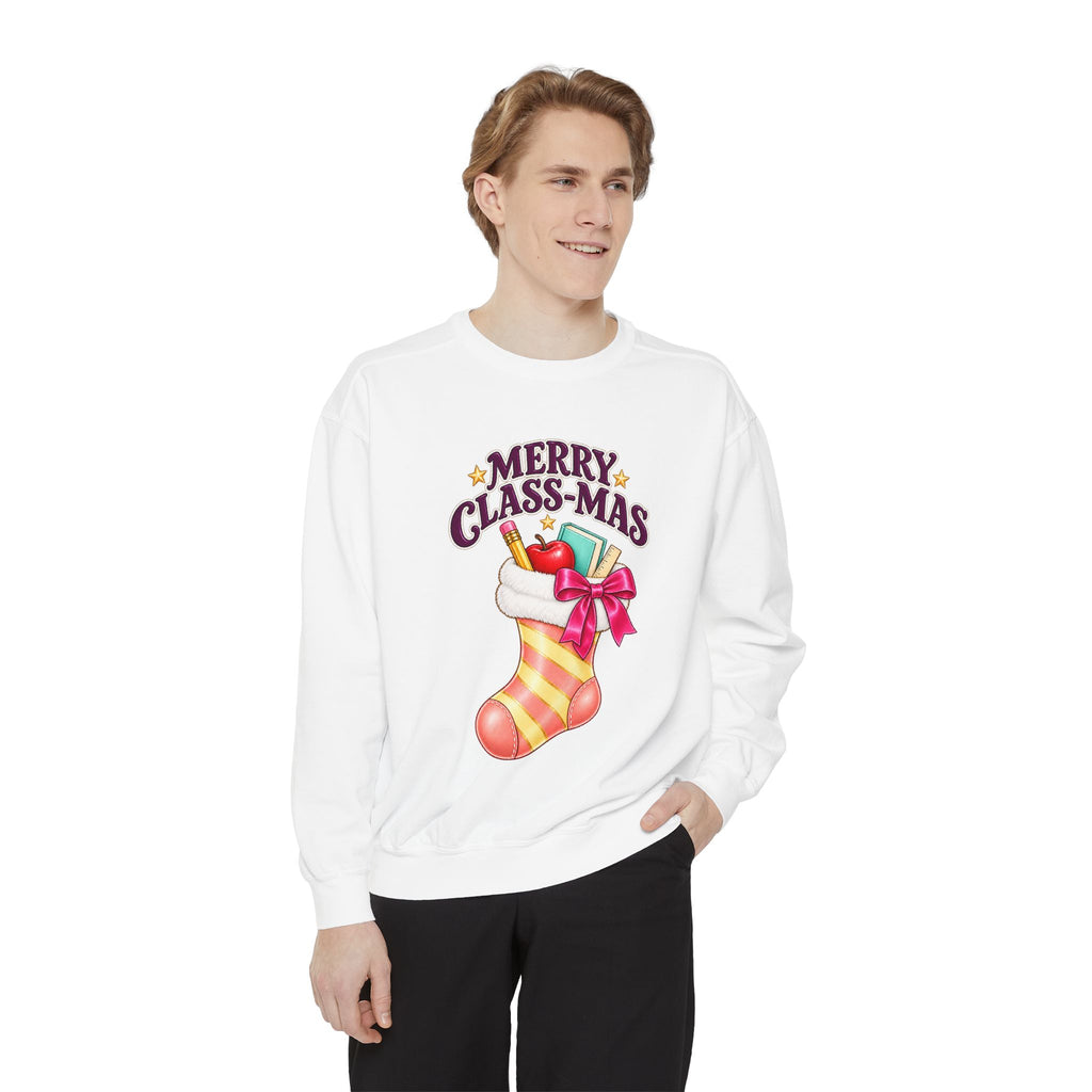 Merry Class-mas Sweatshirt – Cute Christmas Stocking Teacher Holiday Sweater