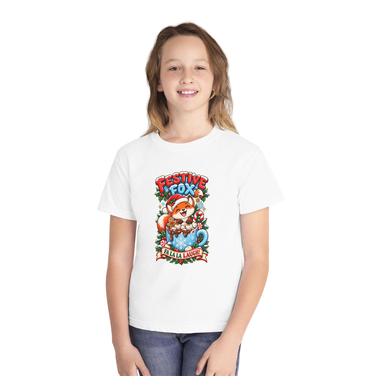 Festive Fox “Fala La Laugh!” Youth Christmas Tee